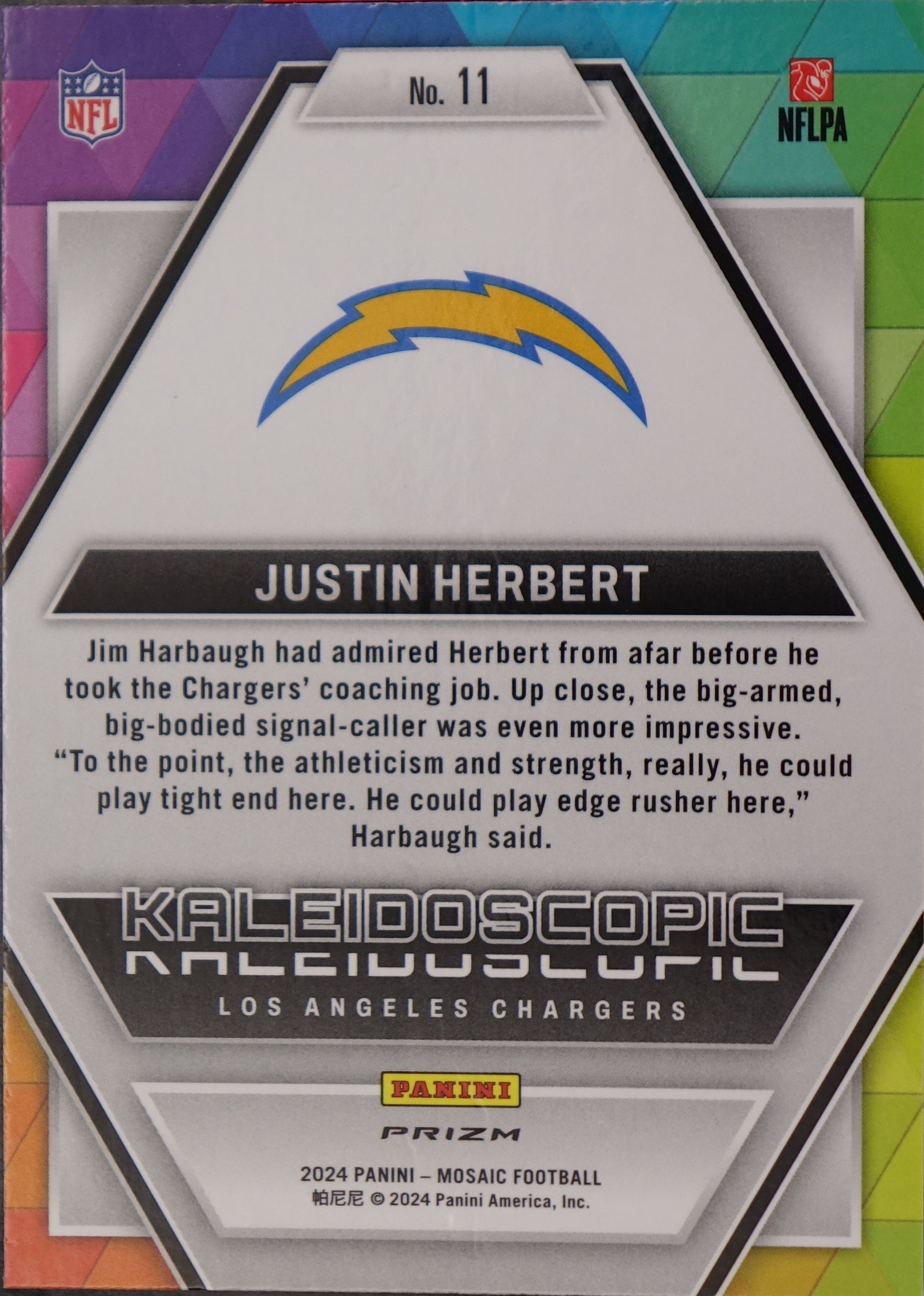 2024 Panini Mosaic Justin Herbert Kaleidoscopic SP #11