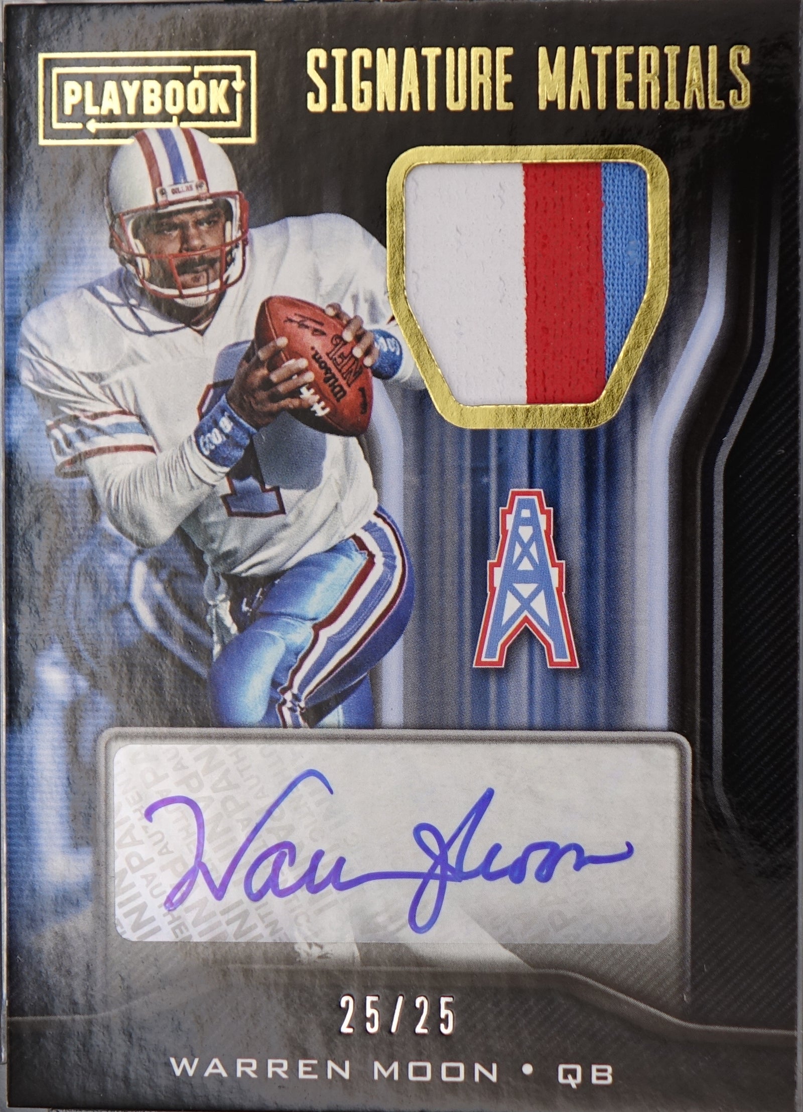2018 Panini Playbook Warren Moon Signature Patch Auto Autograph #/25