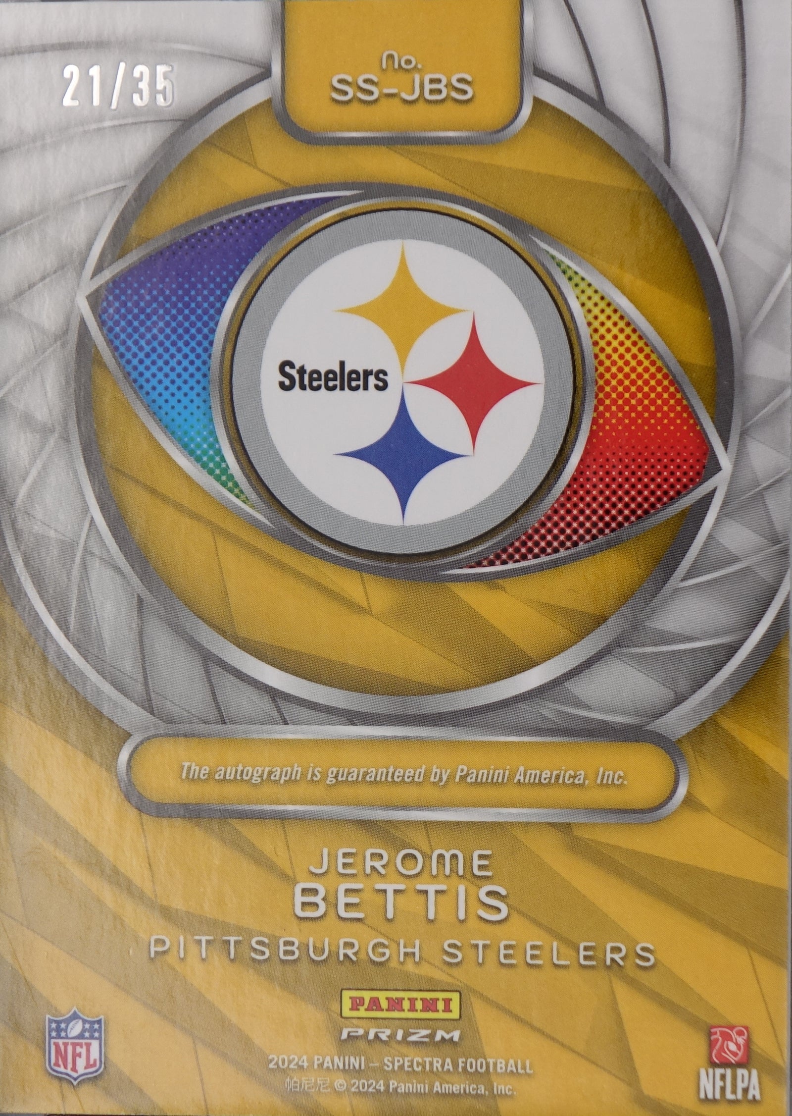 2024 Panini Spectra Jerome Bettis Spectral Signatures Spectris Auto #/35