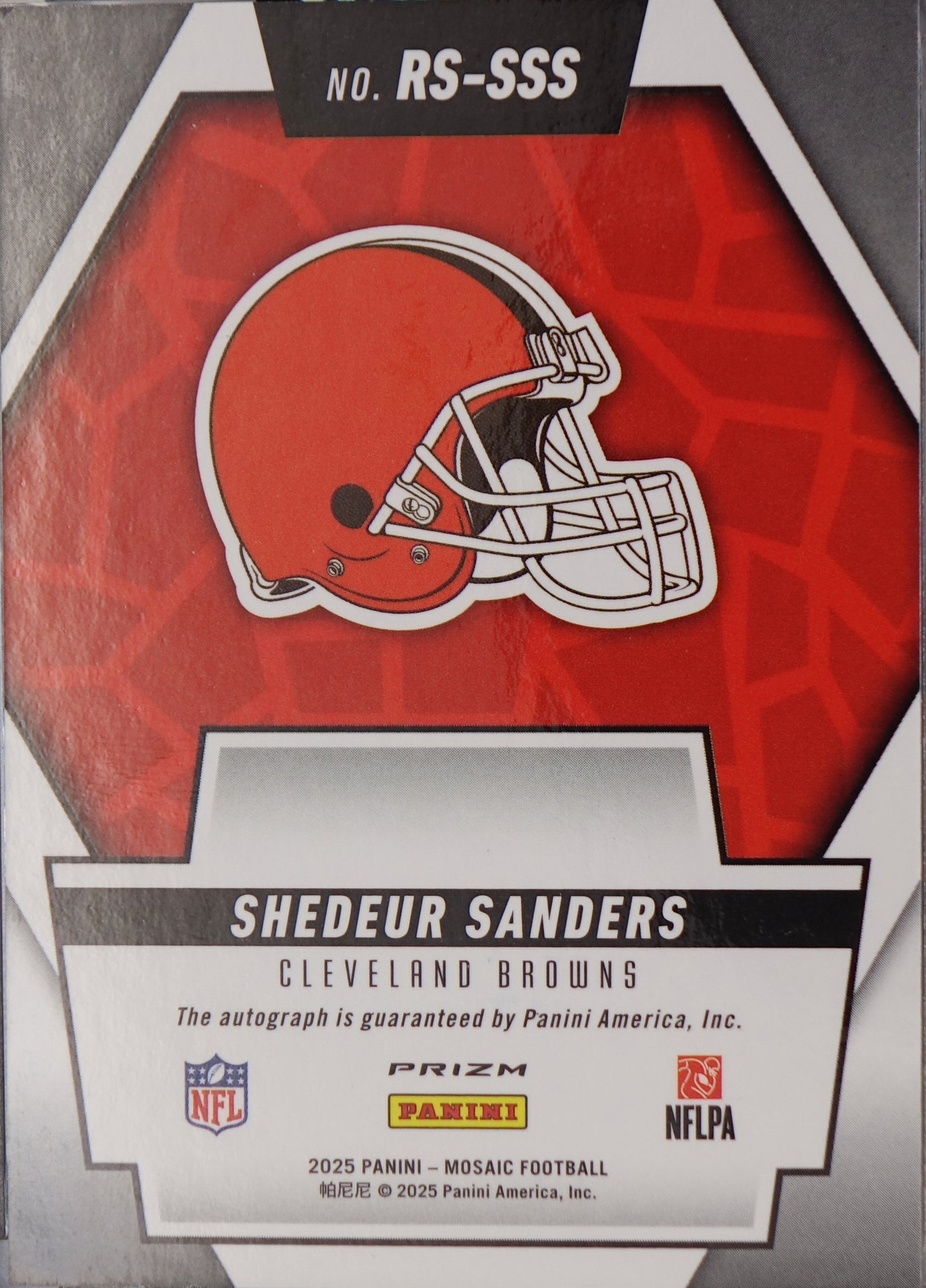 Panini 2025 Mosaic Rookie Scripts Shedeur Sanders Auto RC Browns #RS-SSS