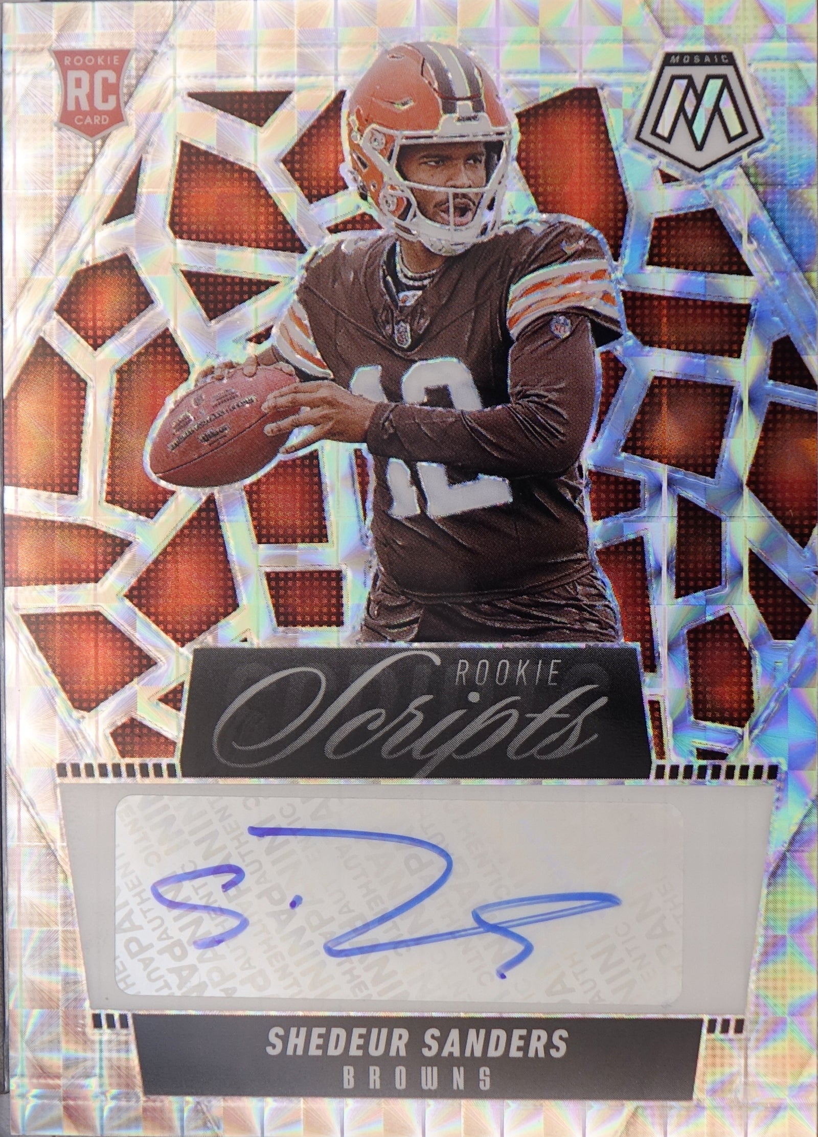 Panini 2025 Mosaic Rookie Scripts Shedeur Sanders Auto RC Browns #RS-SSS