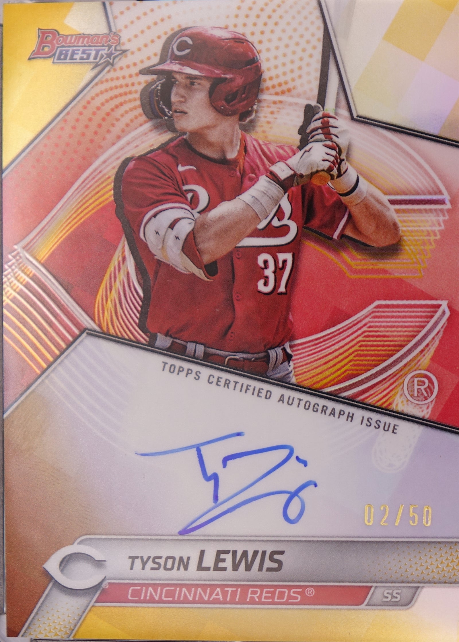2025 Topps Bowman's Best Gold #B25-TLE Tyson Lewis Auto /50