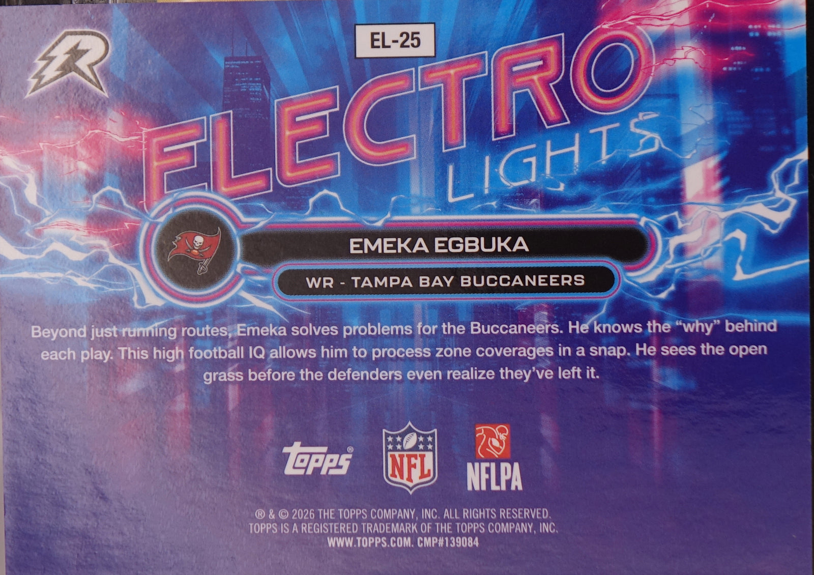 2025 Topps Resurgence Emeka Egbuka Electro Lights RC Case Hit EL-25