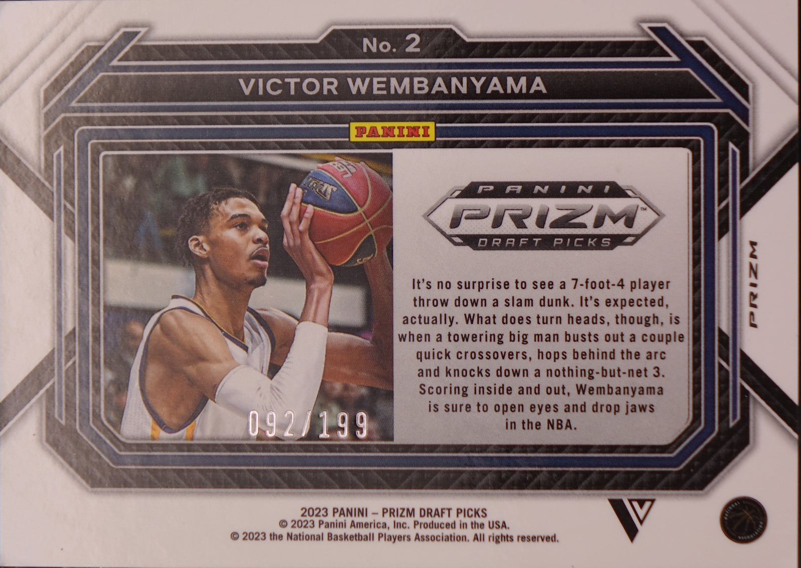 Panini Prizm Draft Picks 2023-24 Victor Wembanyama #2 Blue /199 RC