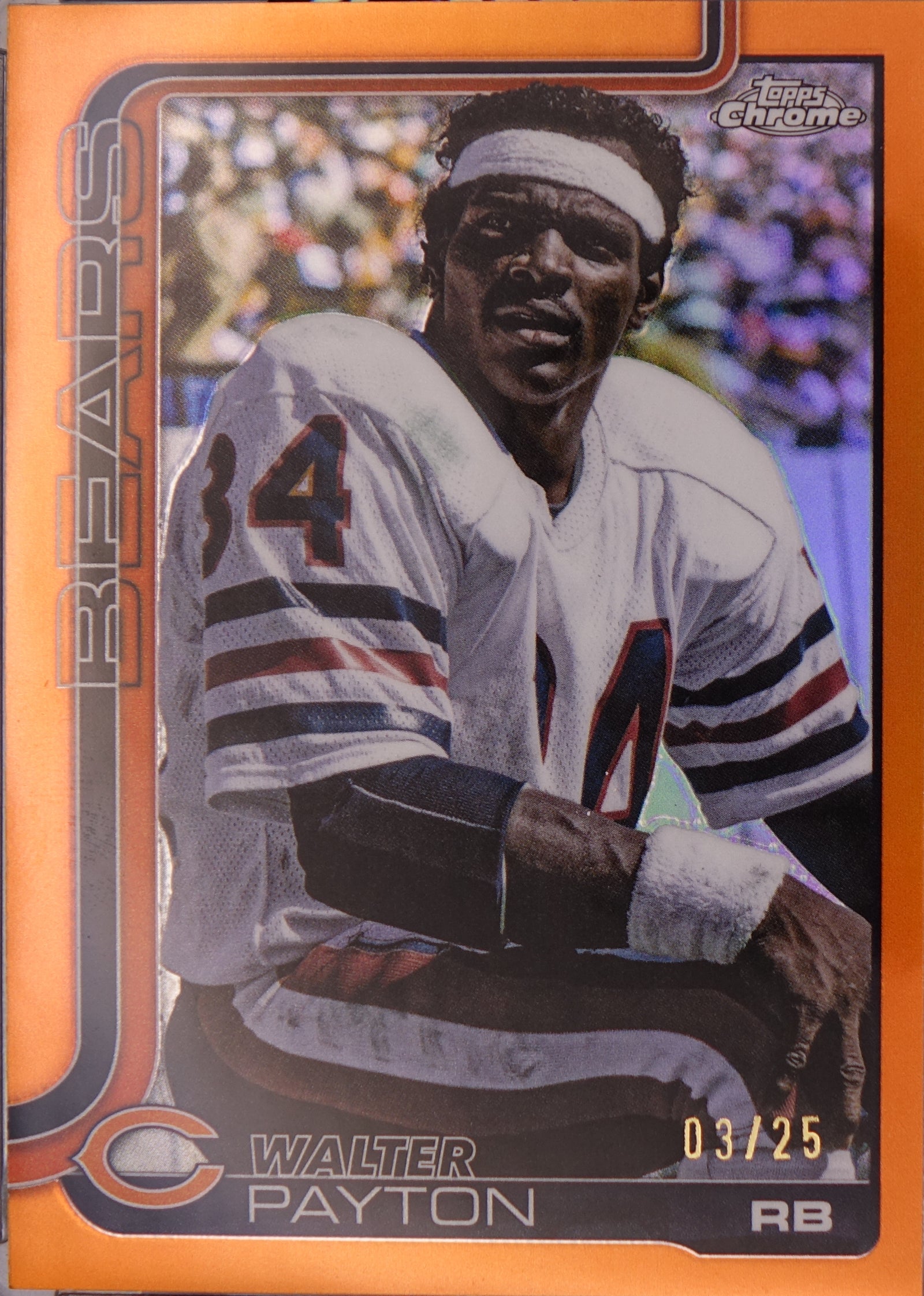 2025 Topps Chrome - Image Variation Walter Payton #402 Orange Refractor /25