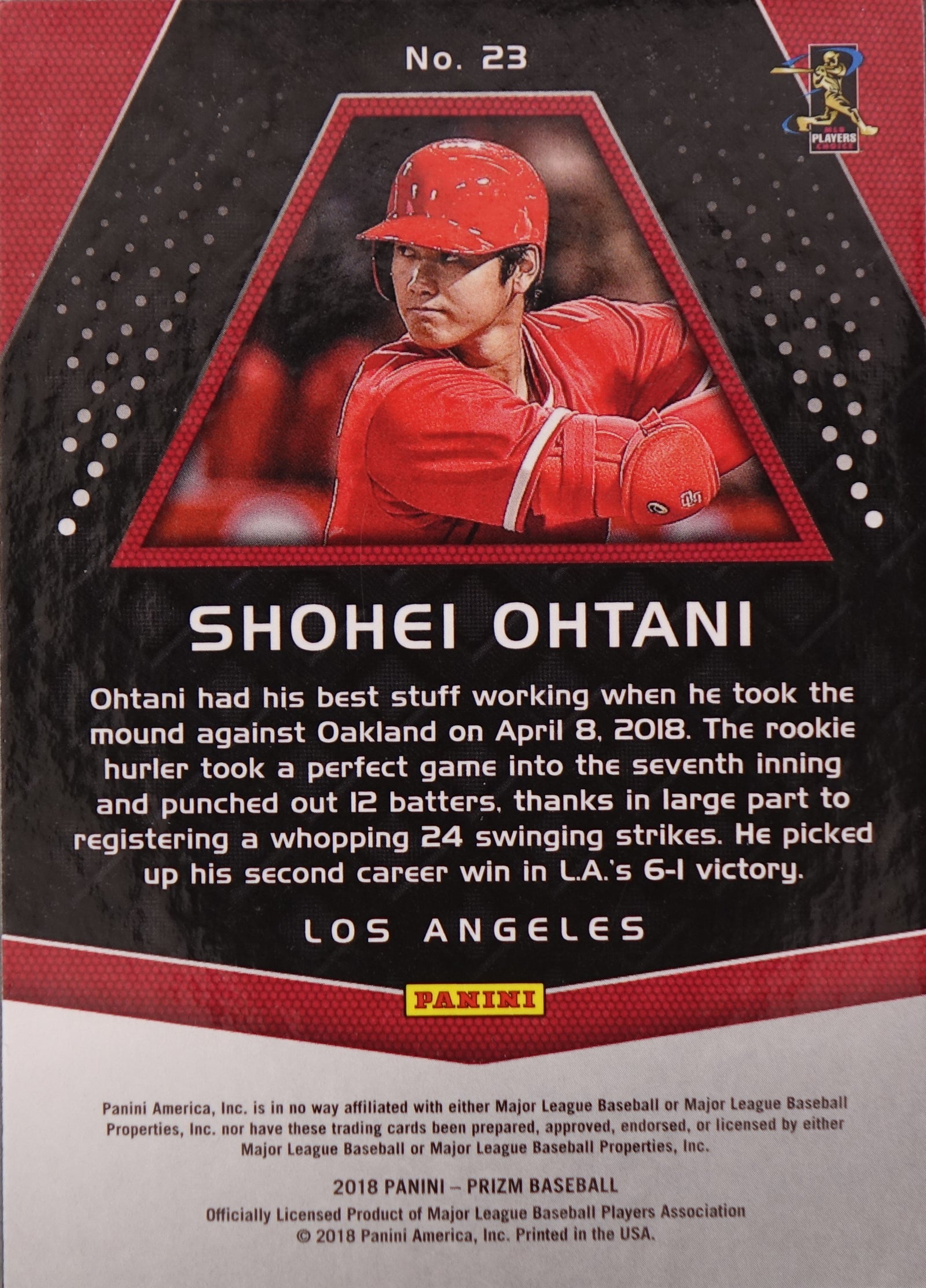 2018 Panini Chronicles - Prizm Shohei Ohtani #23 (RC)