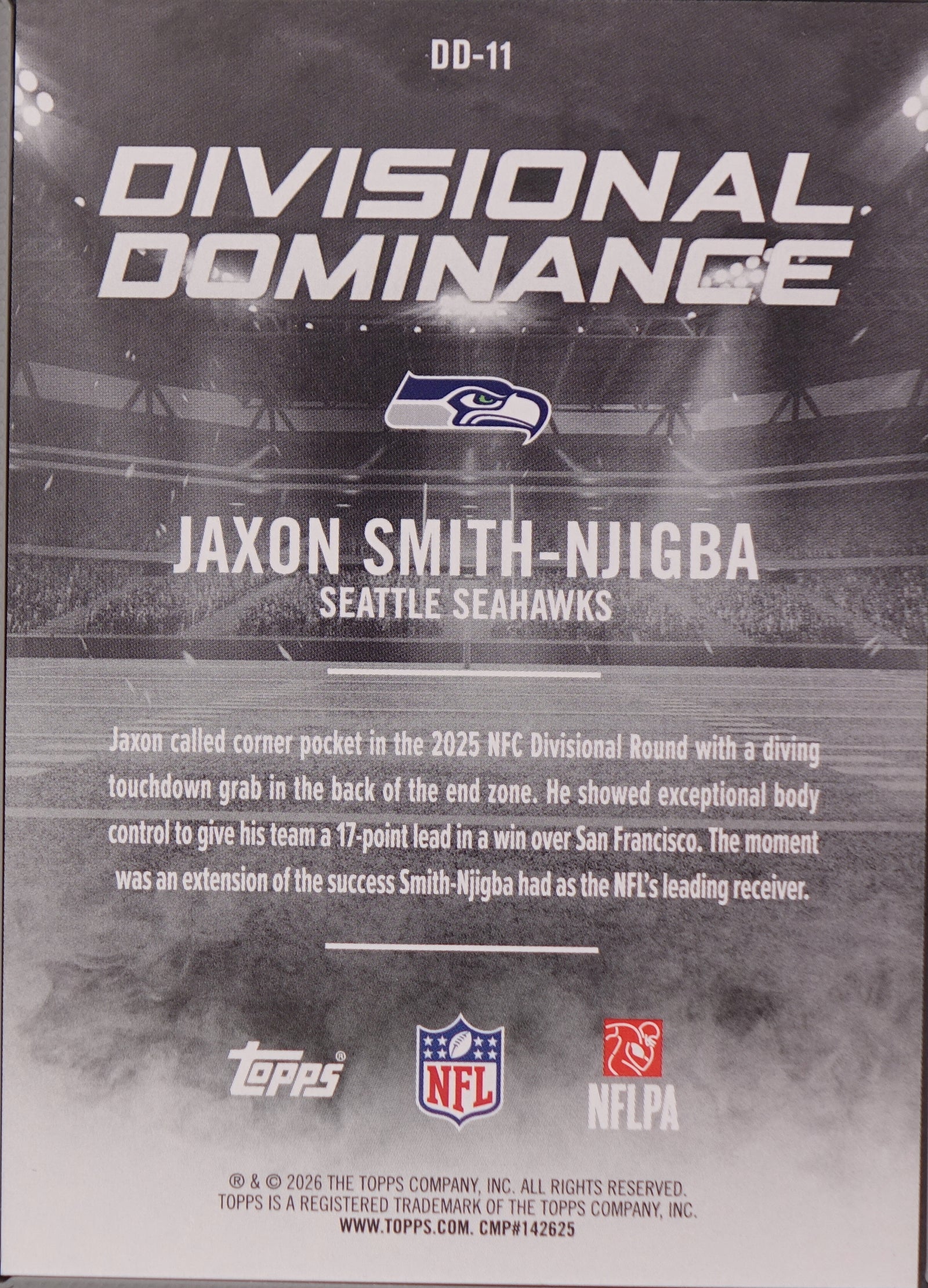 2026 Topps Flagship Jaxson Smith-Njigba Divisional Dominance DD-11 /25 Book End