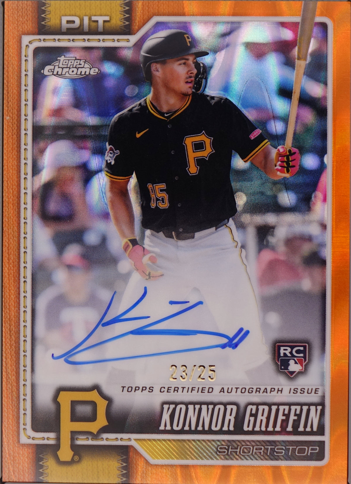 2026 Topps Chrome Konnor Griffin Orange Wave Refractor Auto RC /25