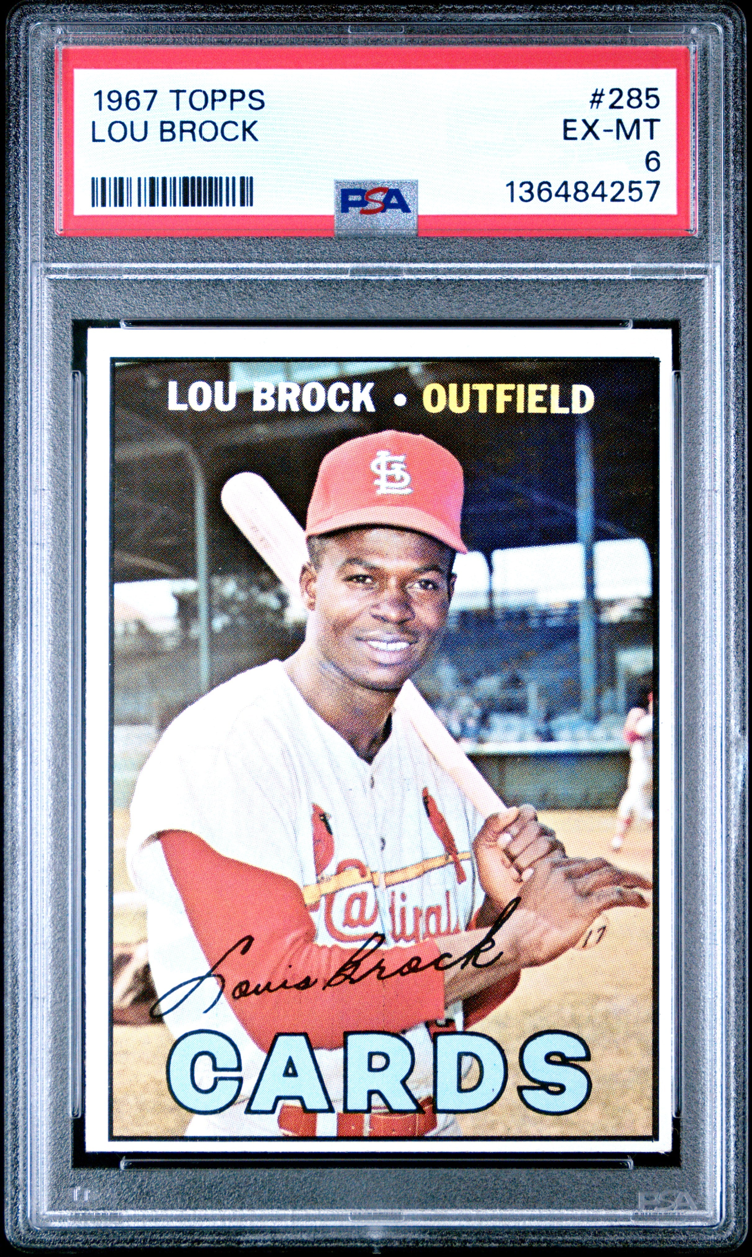 1967 Topps 285 Lou Brock PSA 6