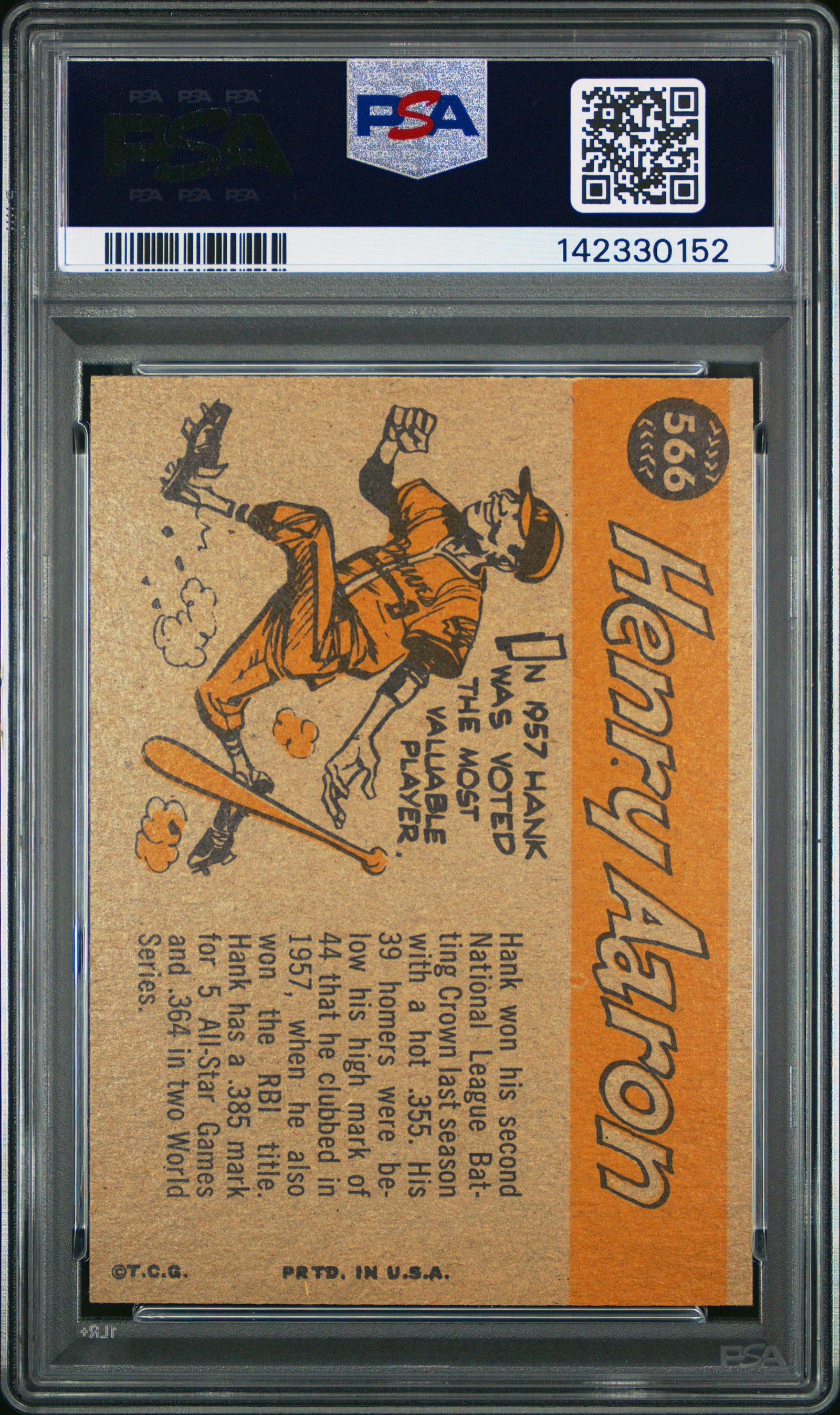 1960 Topps 566 Hank Aaron All Star PSA 6