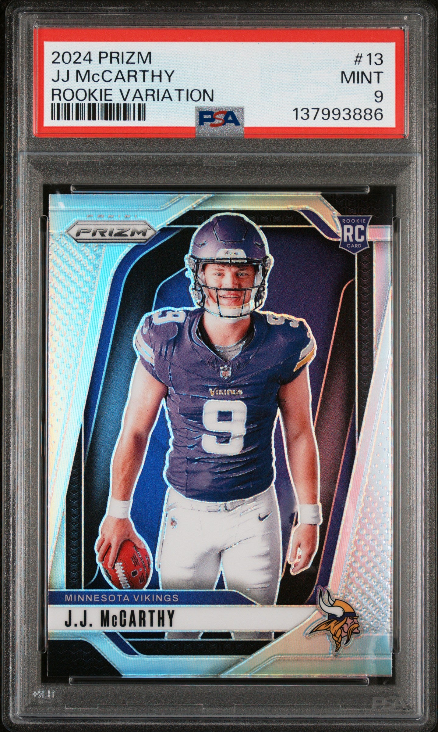2024 Panini Prizm Rookie Variation 13 Jj Mccarthy PSA 9