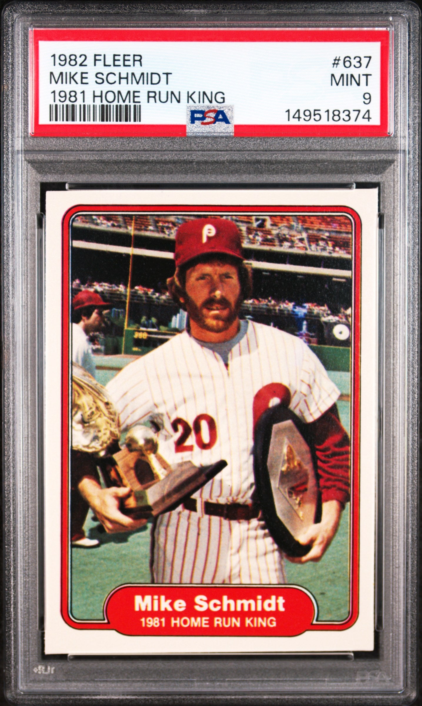 1982 FLEER 637 MIKE SCHMIDT PSA 9 - front