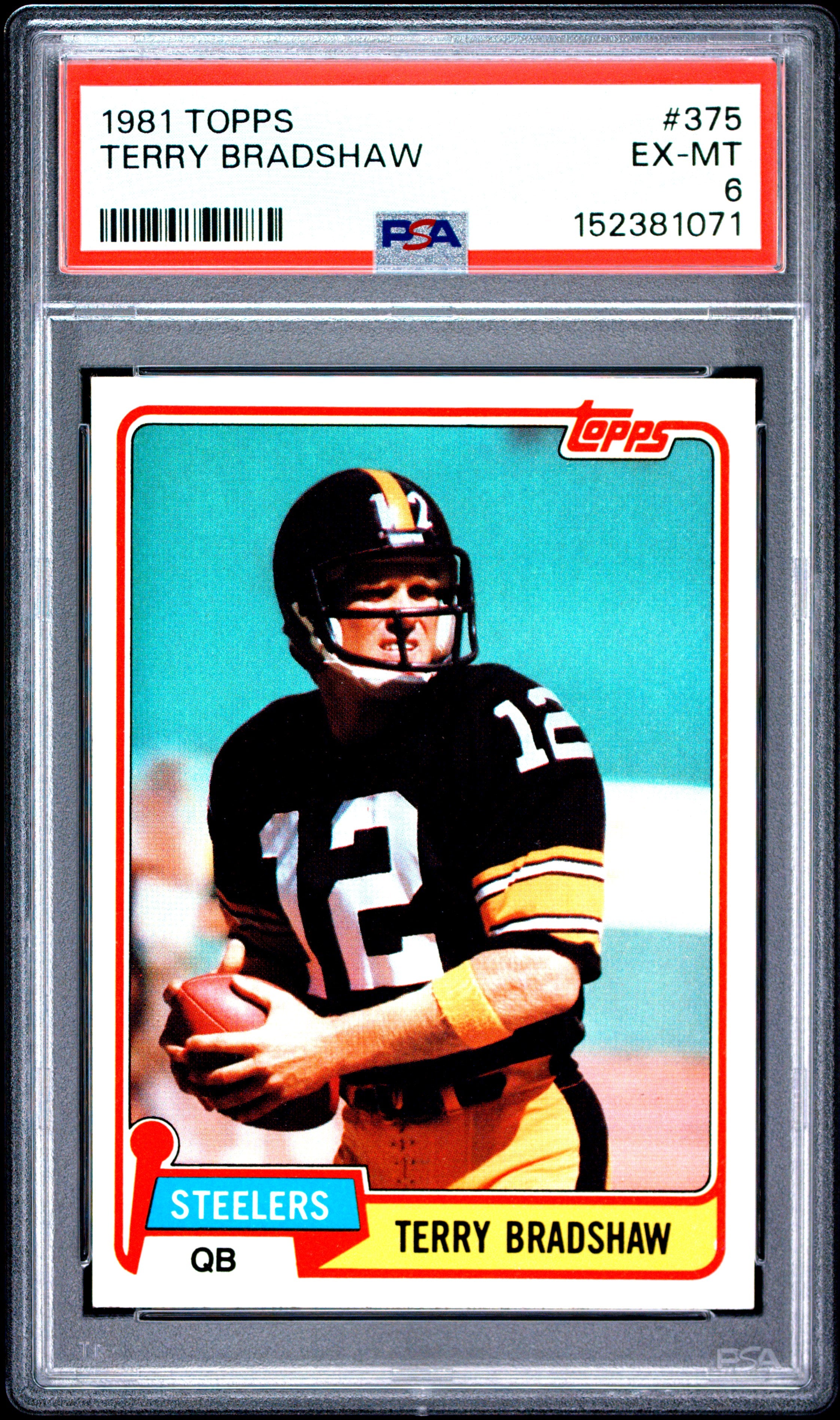 1981 TOPPS 375 TERRY BRADSHAW PSA 6 - front
