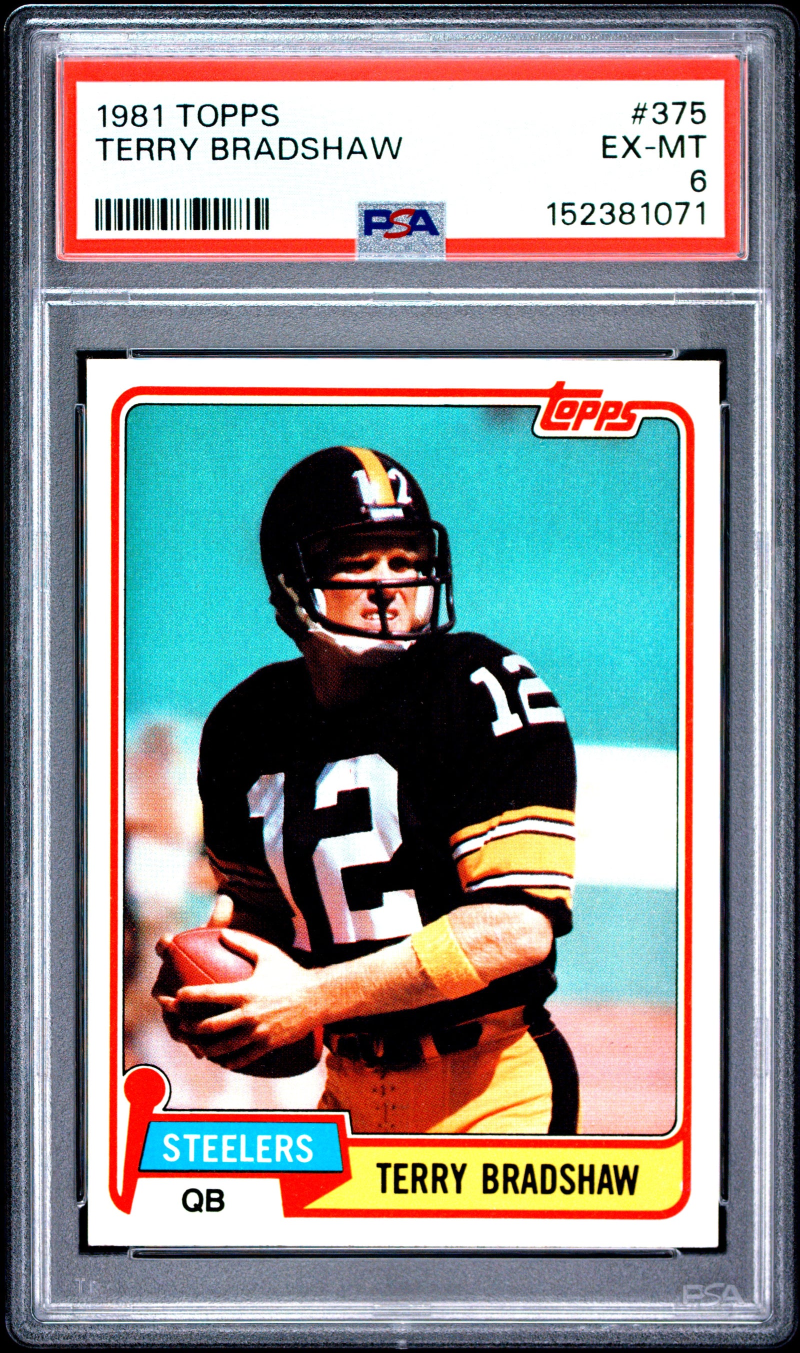 1981 TOPPS 375 TERRY BRADSHAW PSA 6 - front