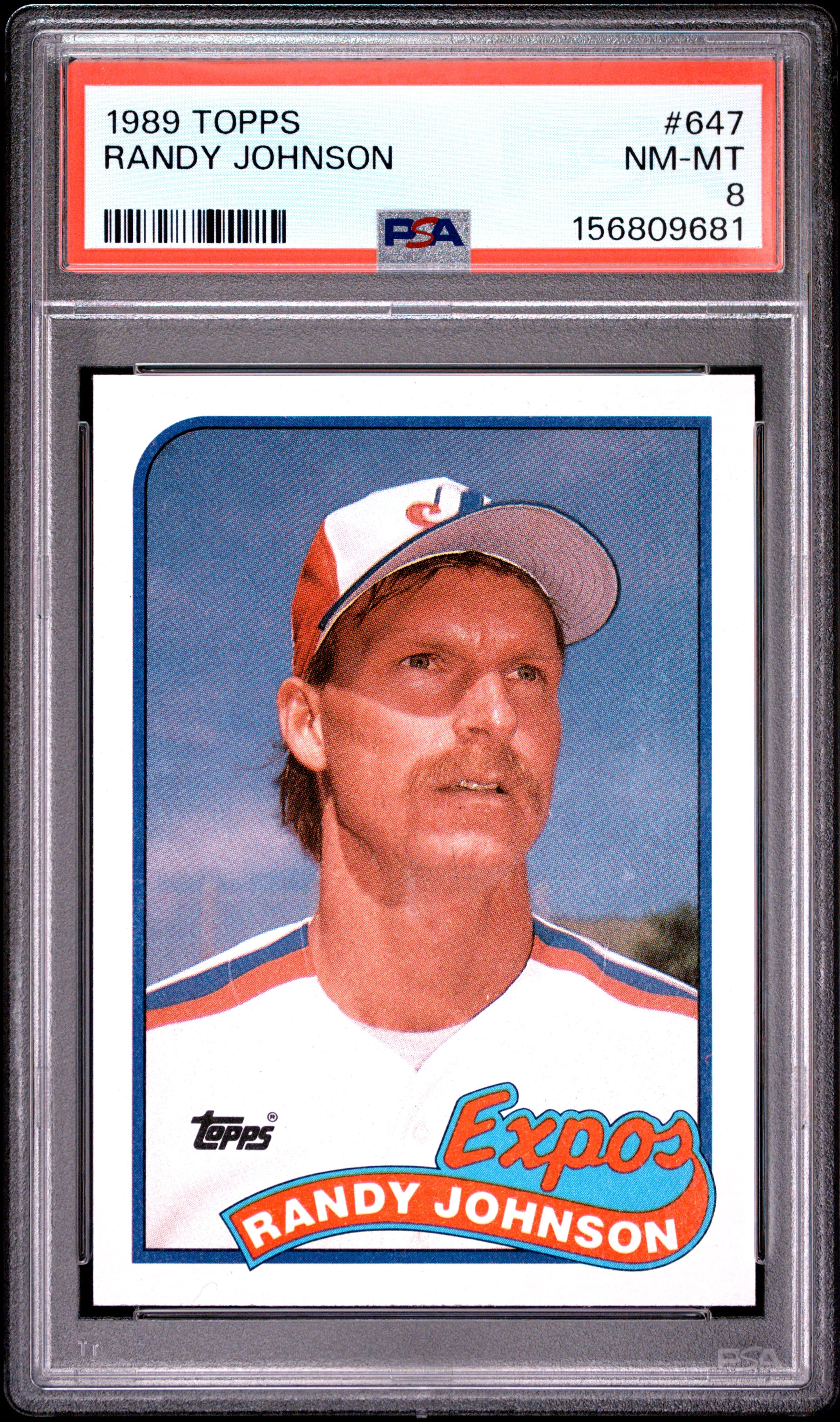 1989 TOPPS 647 RANDY JOHNSON PSA 8 - front