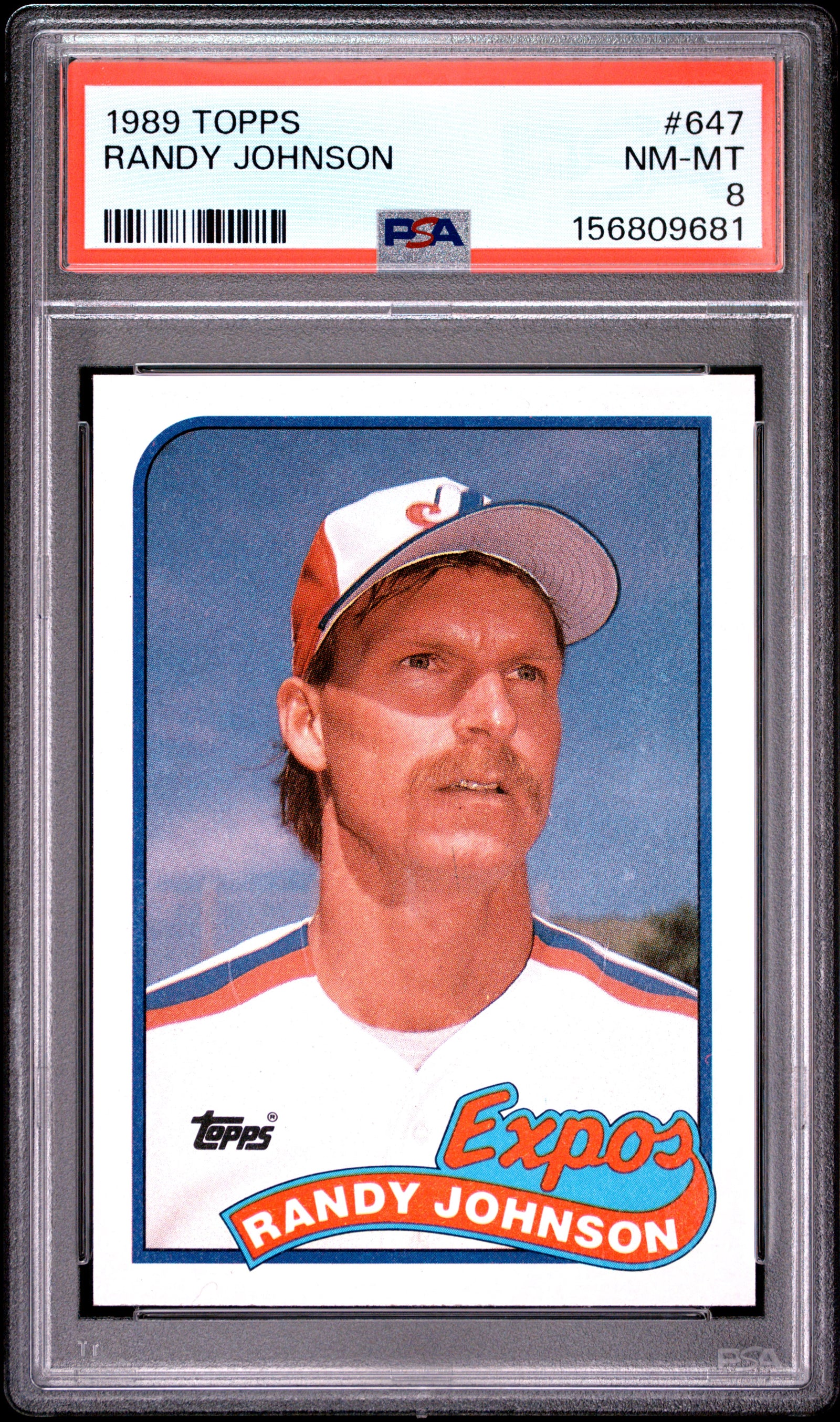 1989 TOPPS 647 RANDY JOHNSON PSA 8 - front
