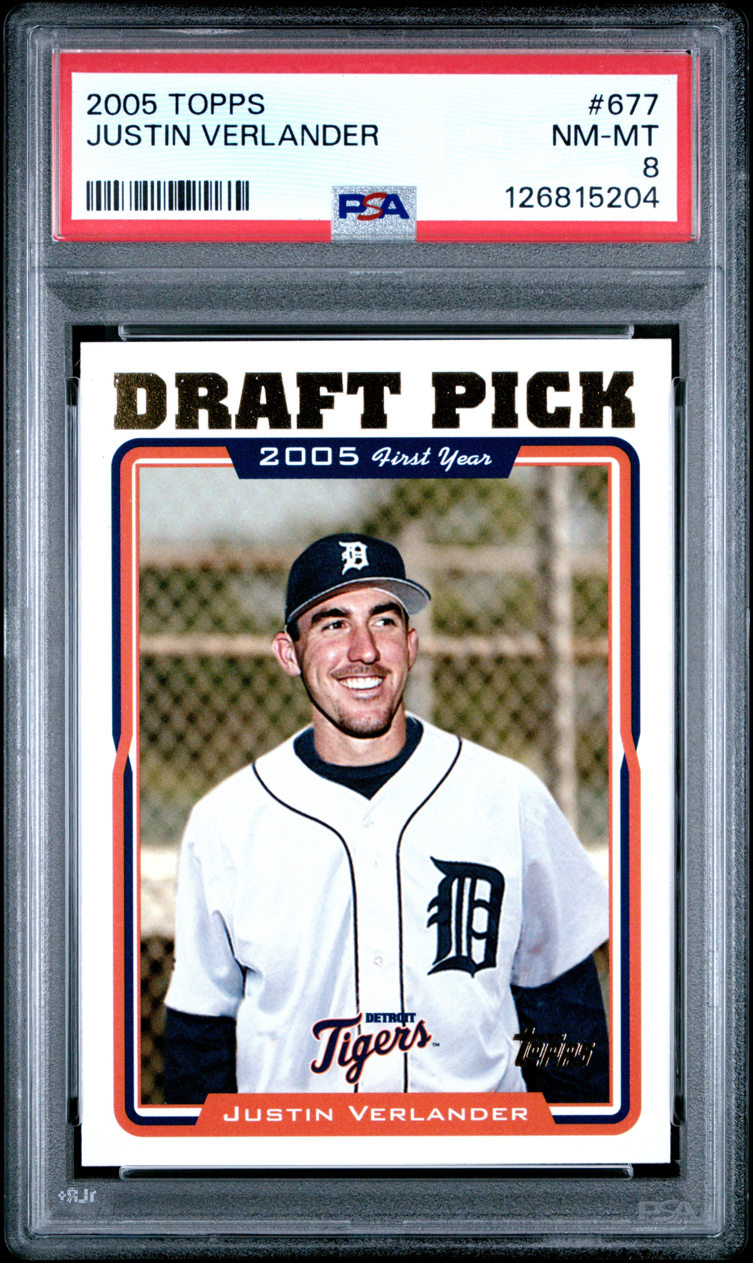 2005 Topps 677 Justin Verlander  PSA 8