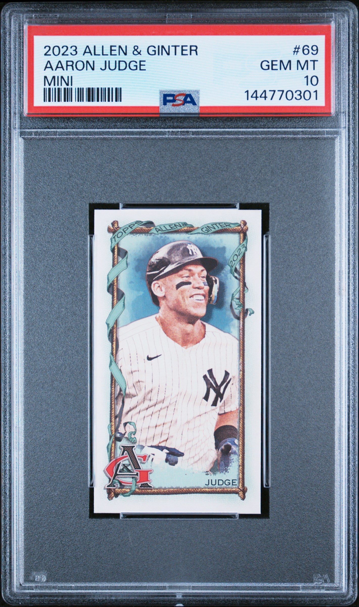 2023 Topps Allen & Ginter 69 Aaron Judge Mini PSA 10