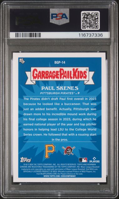 2024 Bowman Chrome Bowman Garbage Pail Kids #BGP14 Parroted Paul PSA 9