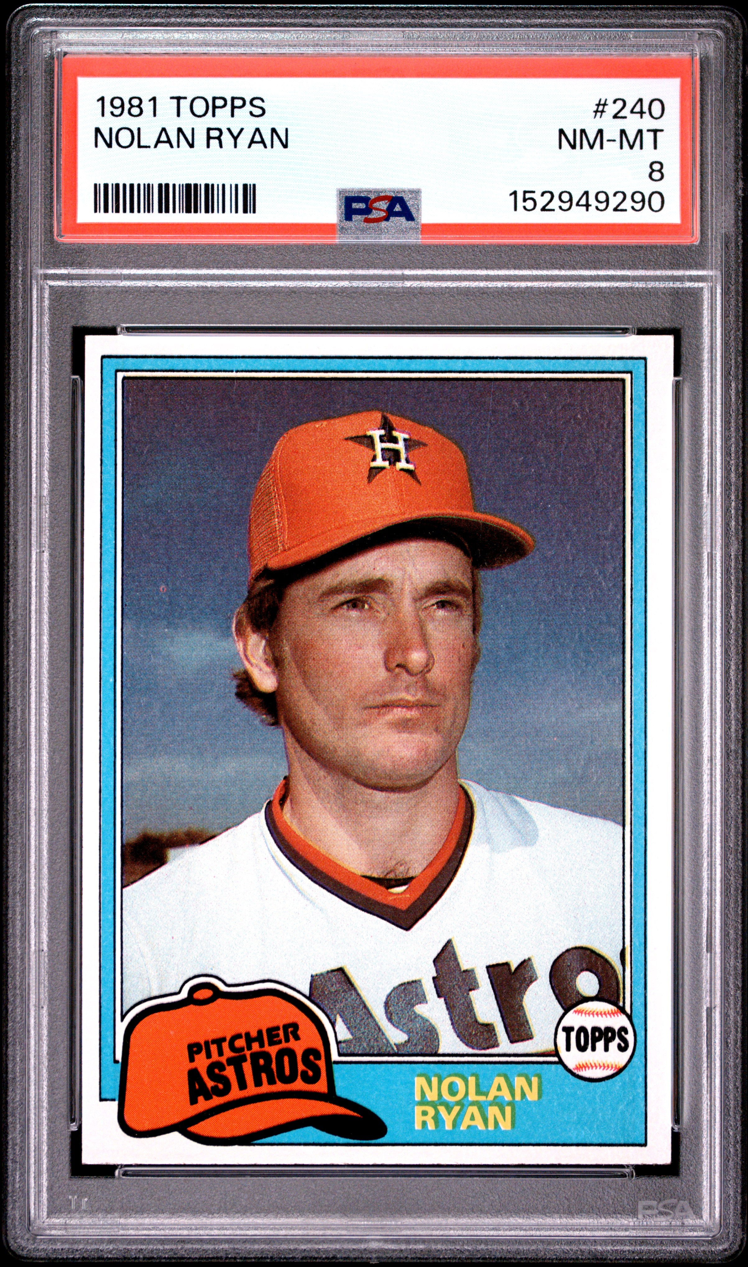 1981 TOPPS 240 NOLAN RYAN PSA 8 - front