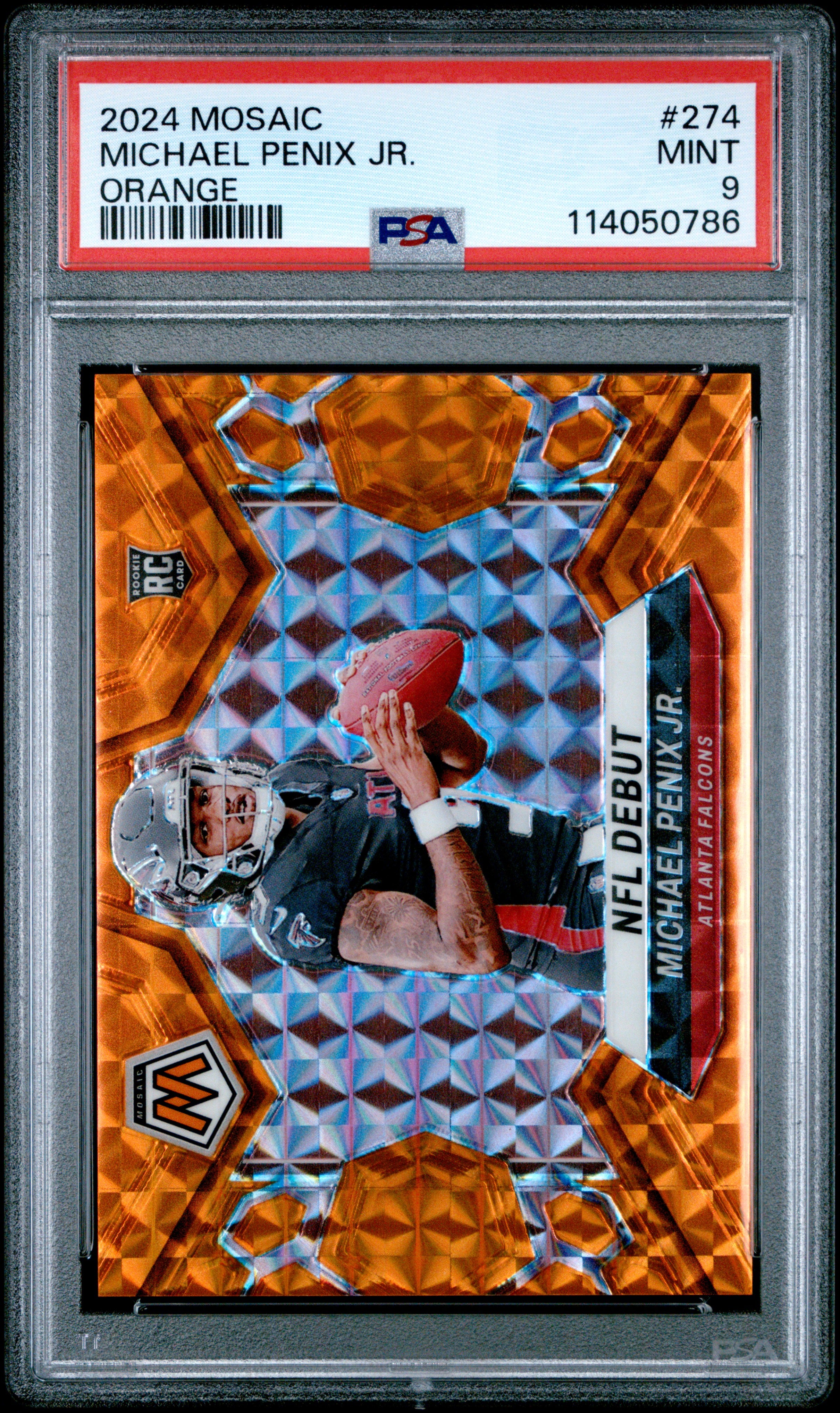 2024 Panini Mosaic 274 Michael Penix Jr. Orange PSA 9