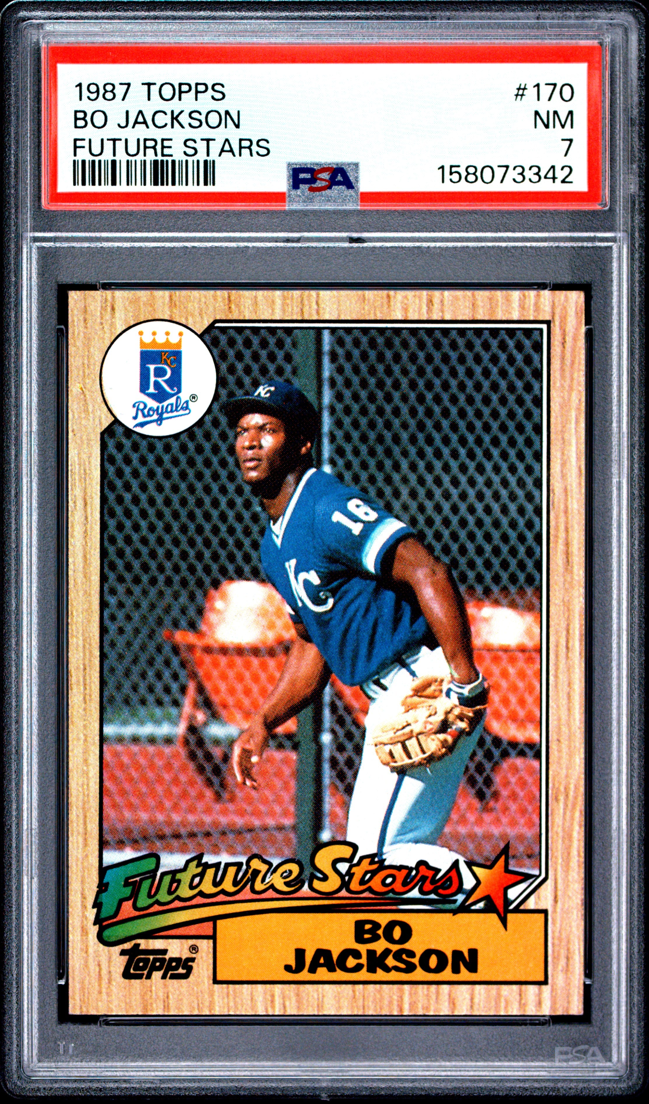 1987 TOPPS 170 BO JACKSON FUTURE STARS PSA 7 - front