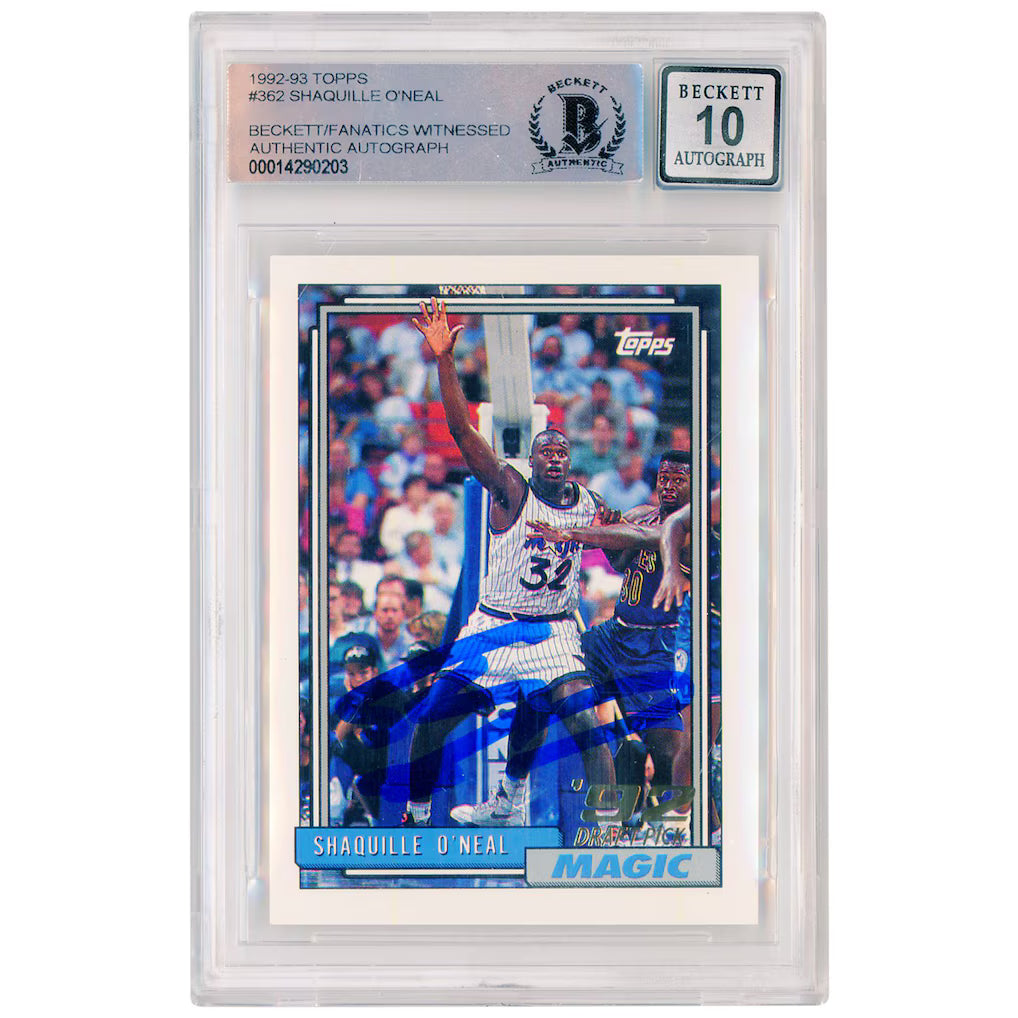 1992-93 Topps Shaquille O'Neal Autograph Beckett/Fanatics Authentic Auto 10