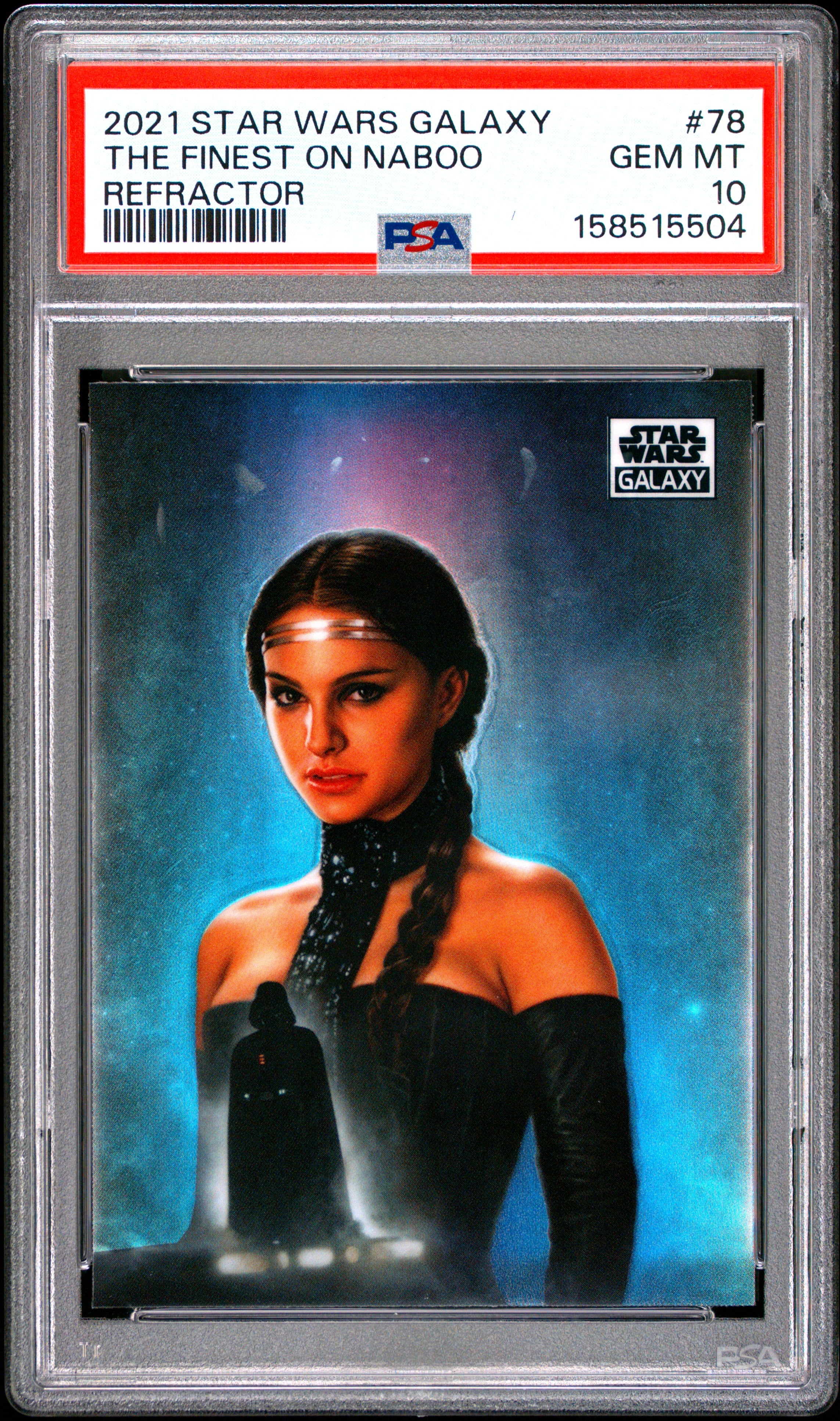 2021 TOPPS CHROME STAR WARS GALAXY 78 THE FINEST ON NABOO REFRACTOR PSA 10 - front