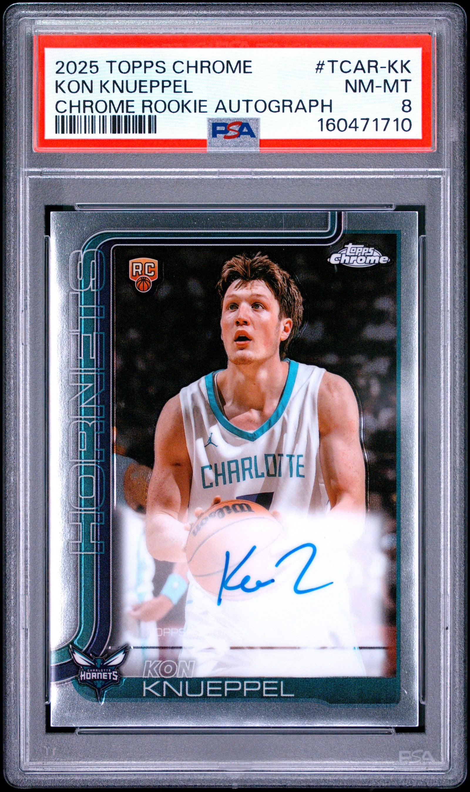 2025 TOPPS CHROME CHROME ROOKIE AUTOGRAPHS TCAR-KK KON KNUEPPEL PSA 8 - front
