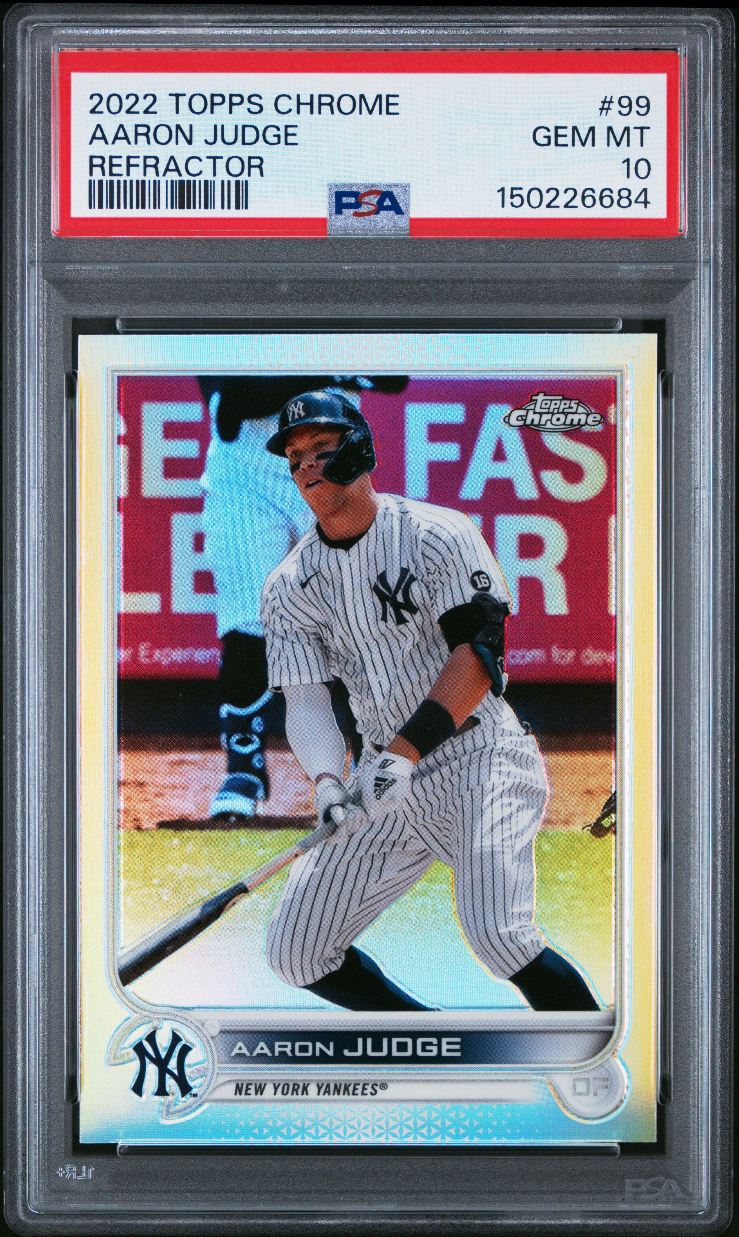 2022 Topps Chrome 99 Aaron Judge Refractor PSA 10