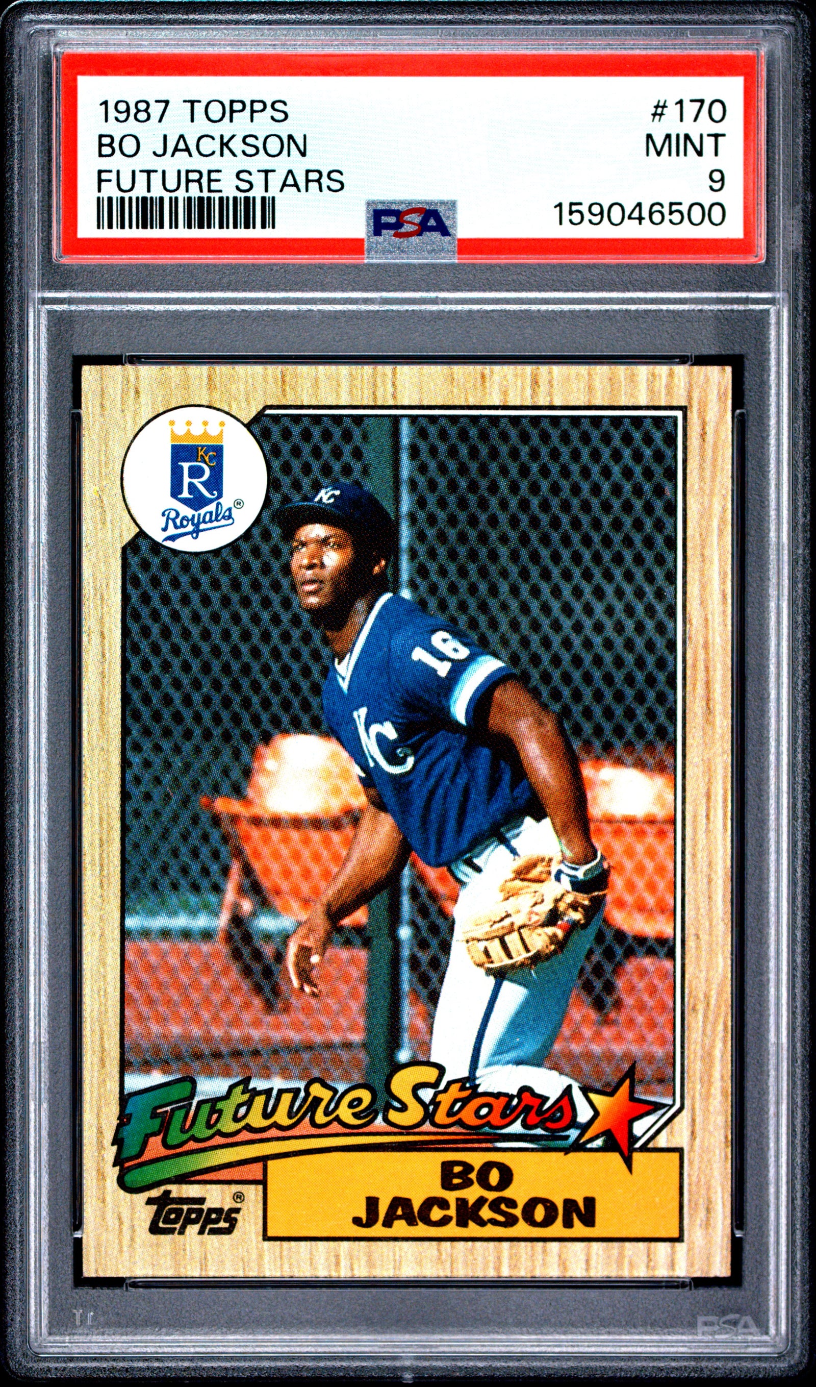 1987 TOPPS 170 BO JACKSON FUTURE STARS PSA 9 - front