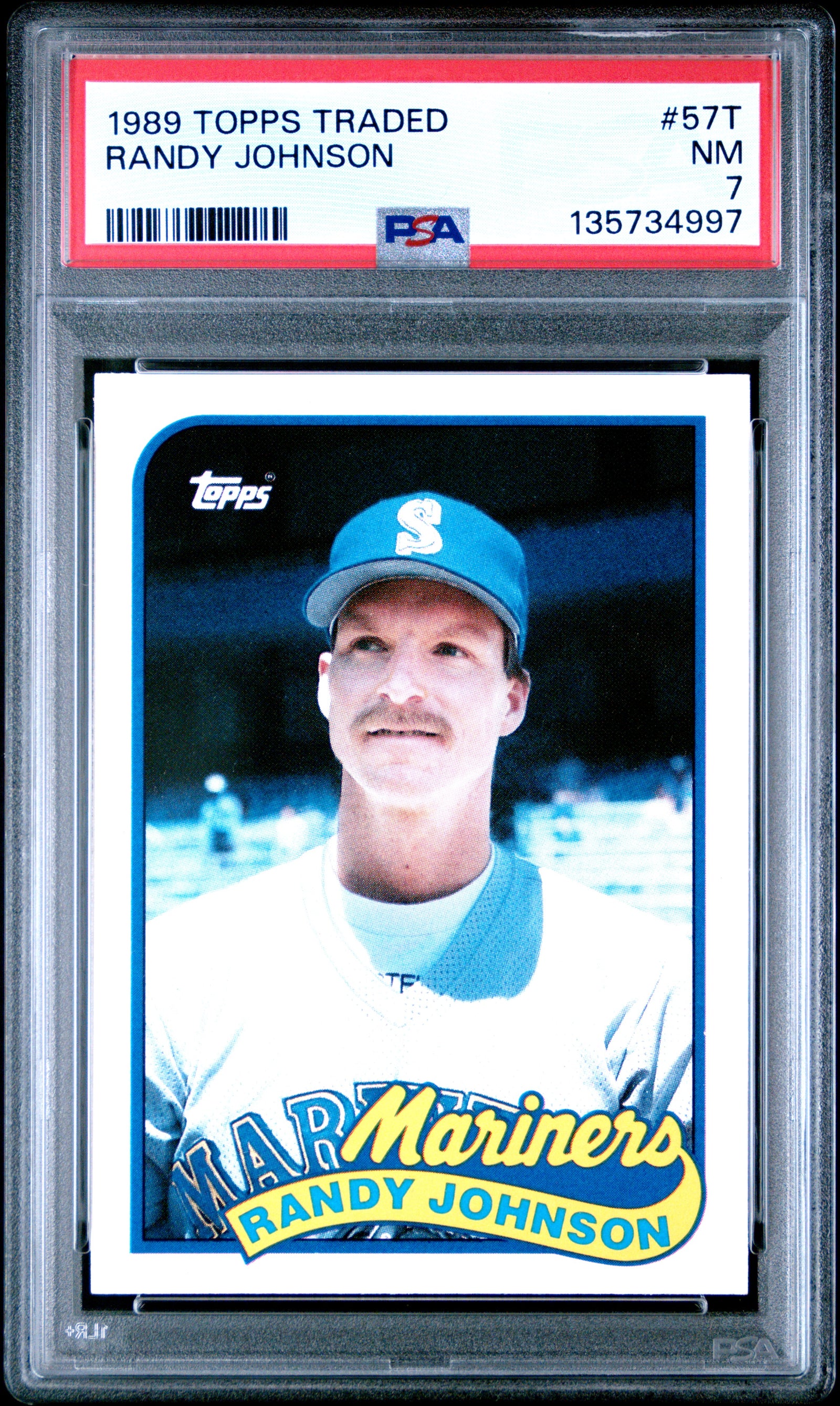 1989 TOPPS TRADED 57T RANDY JOHNSON PSA 7 - front
