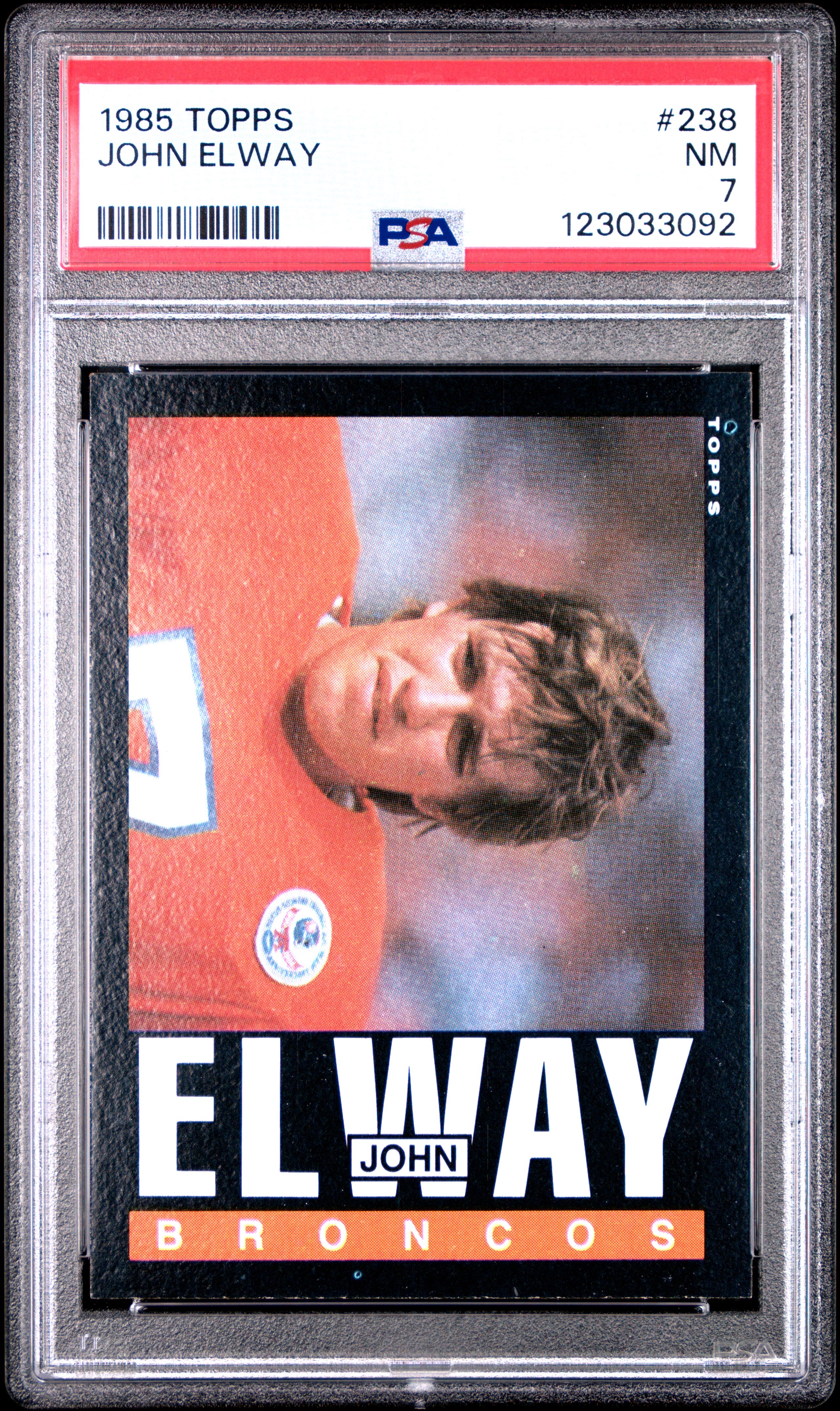 1985 TOPPS 238 JOHN ELWAY PSA 7 - front