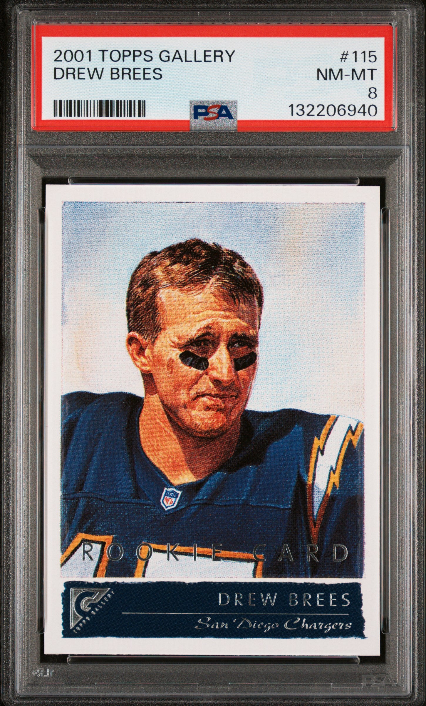 2001 Topps Gallery 115 Drew Brees PSA 8