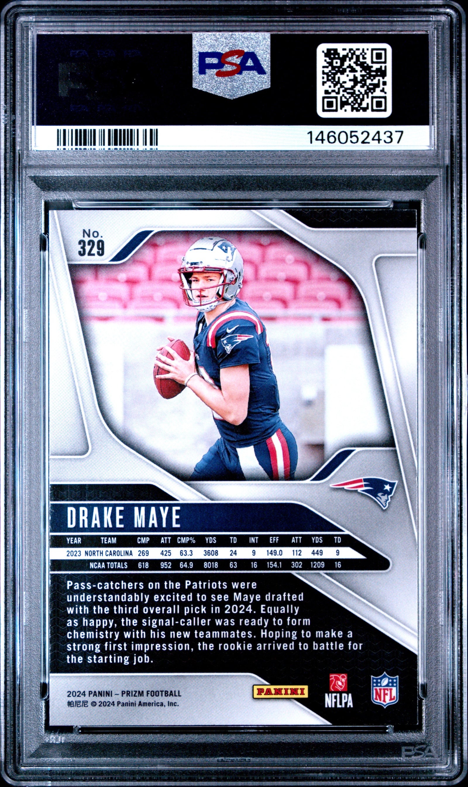 2024 Panini Prizm 329 Drake Maye PSA 9