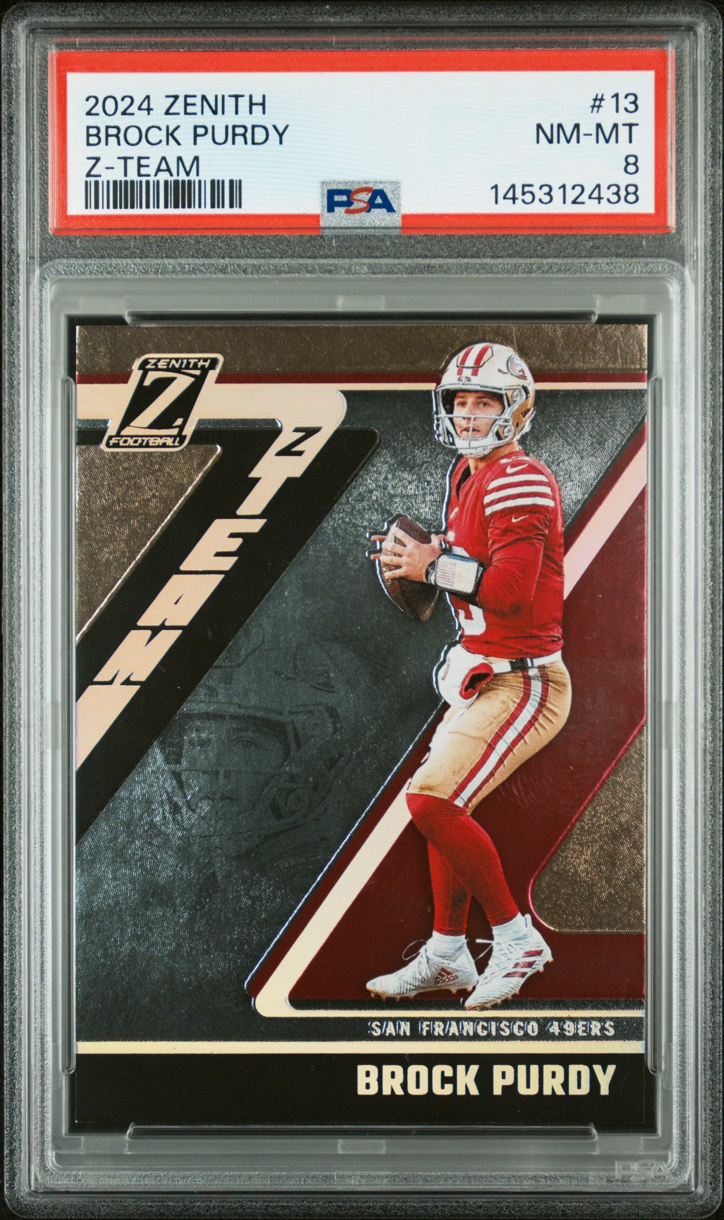 2024 Panini Zenith Z-Team 13 Brock Purdy PSA 8