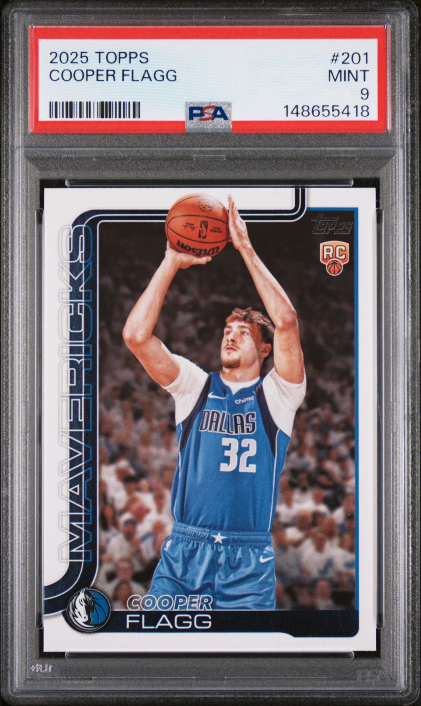 2025 TOPPS 201 COOPER FLAGG PSA 9 - front