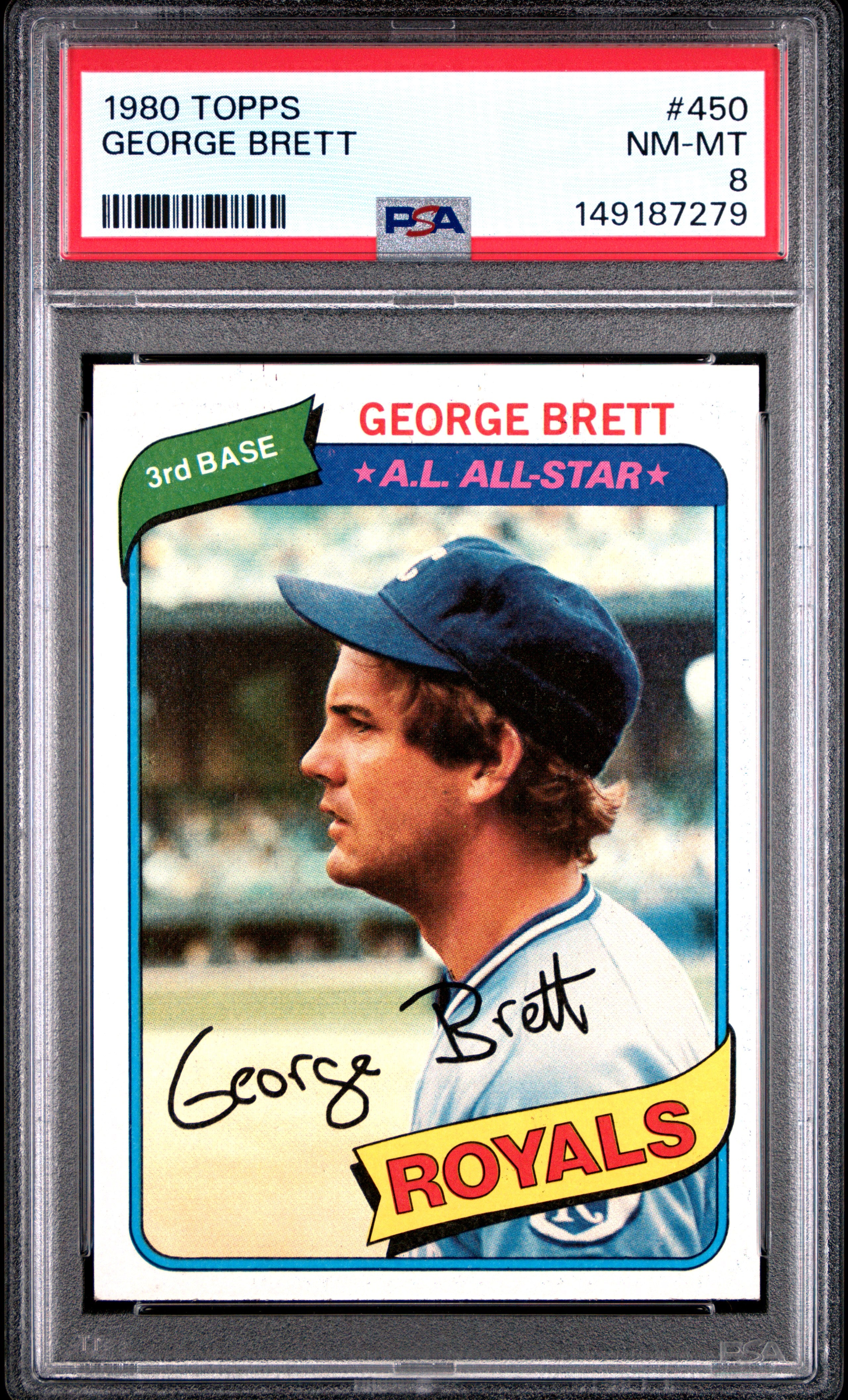 1980 TOPPS 450 GEORGE BRETT PSA 8 - front