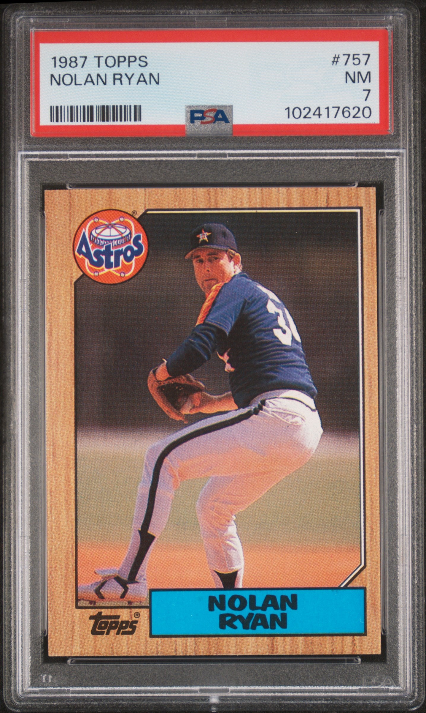 1987 TOPPS 757 NOLAN RYAN PSA 7 - front
