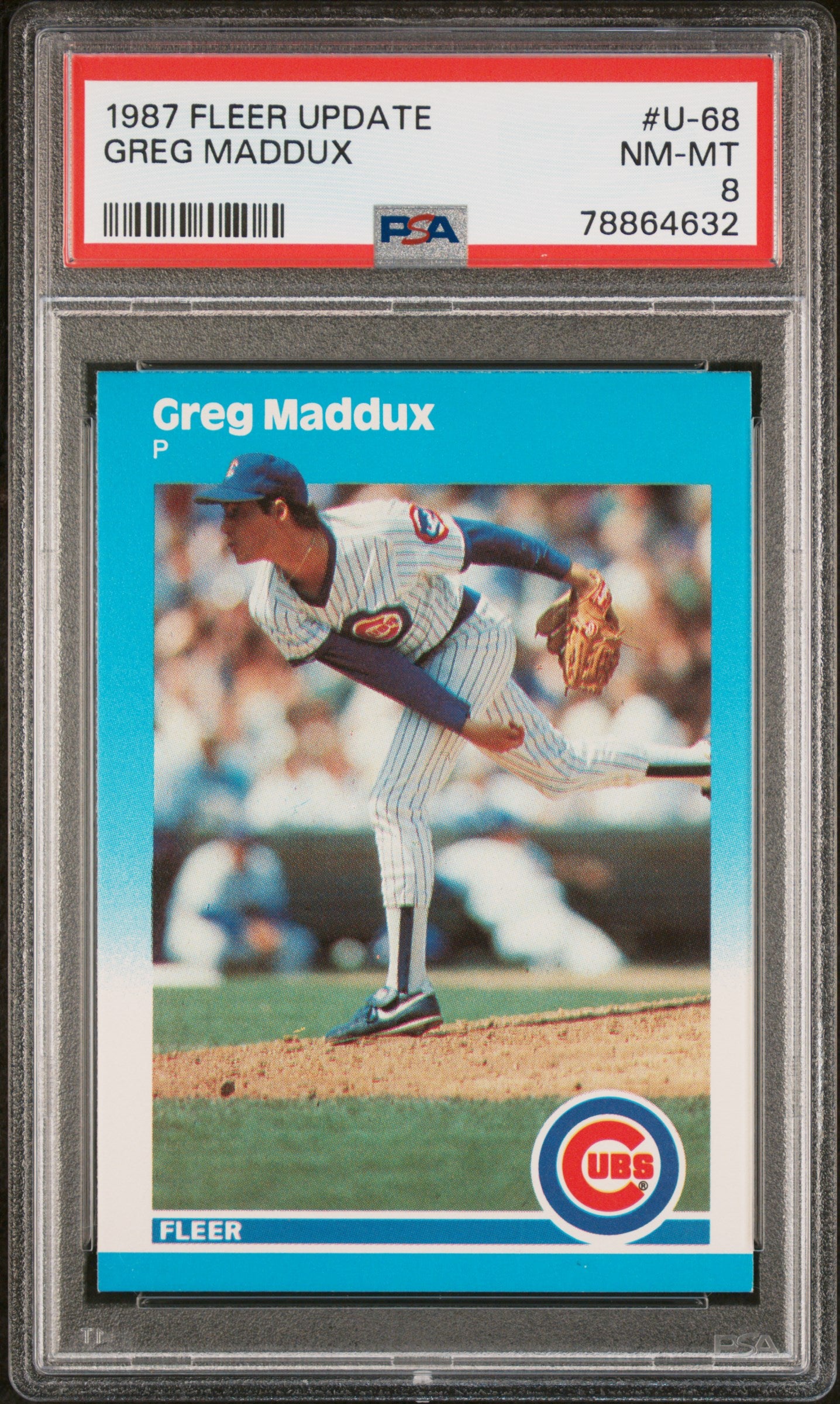 1987 FLEER UPDATE U-68 GREG MADDUX PSA 8 - front
