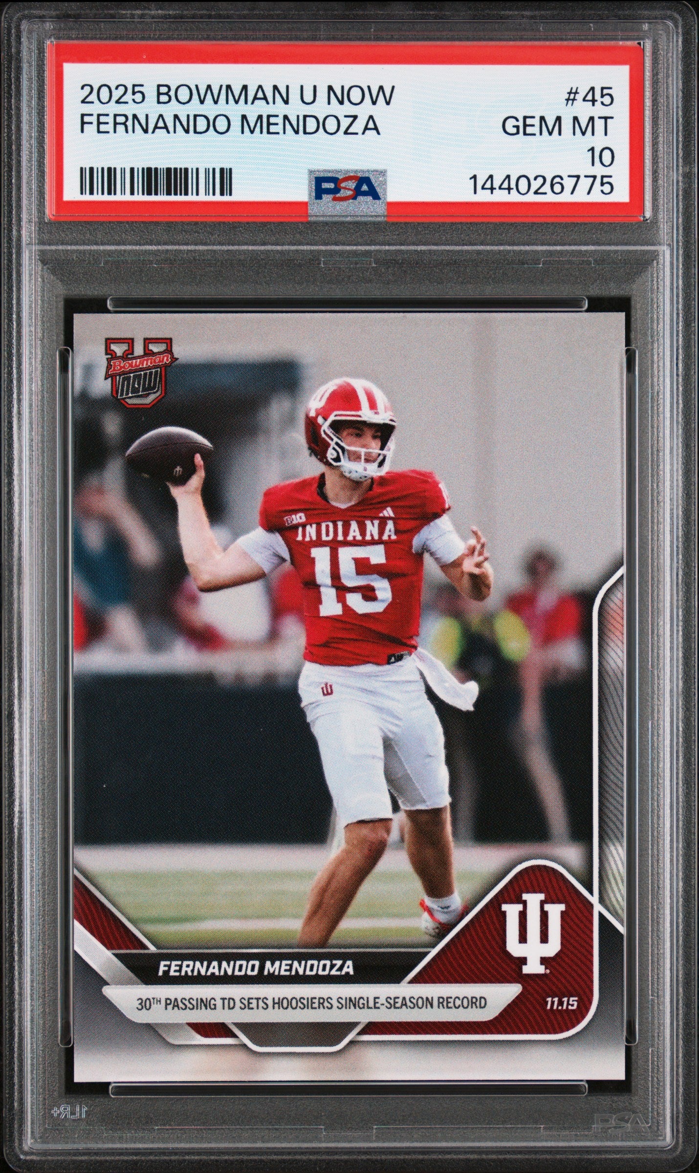 2025 BOWMAN U NOW 45 FERNANDO MENDOZA PSA 10 - front
