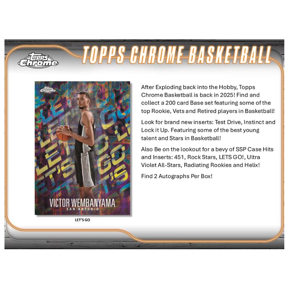 2024-25 Topps Chrome NBA Basketball Hobby Box