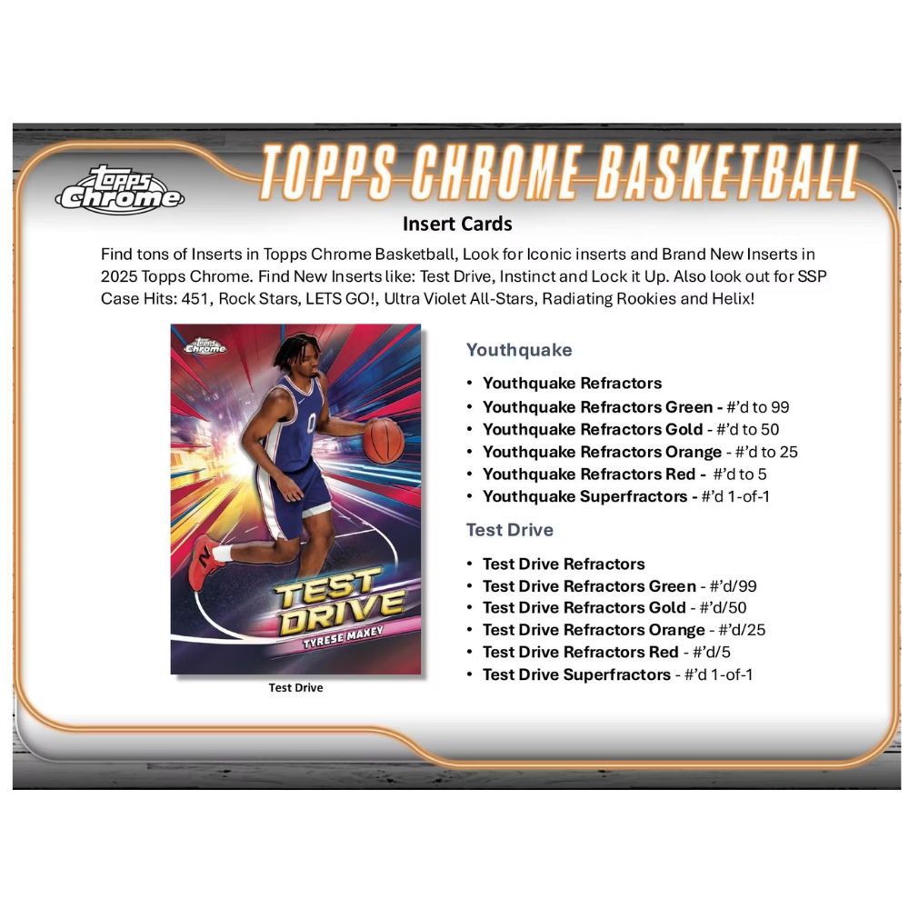 2024-25 Topps Chrome NBA Basketball Hobby Box