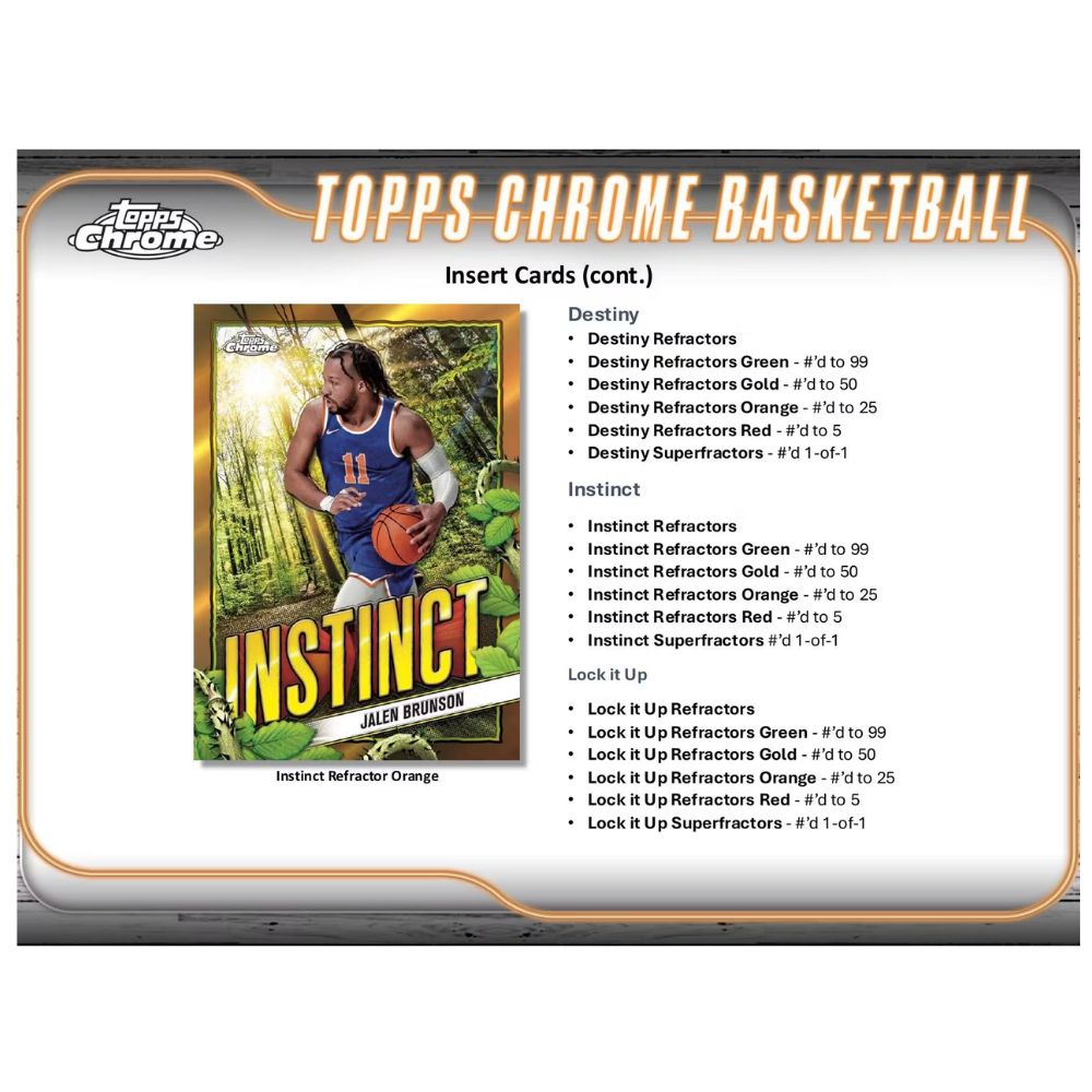 2024-25 Topps Chrome NBA Basketball Hobby Box