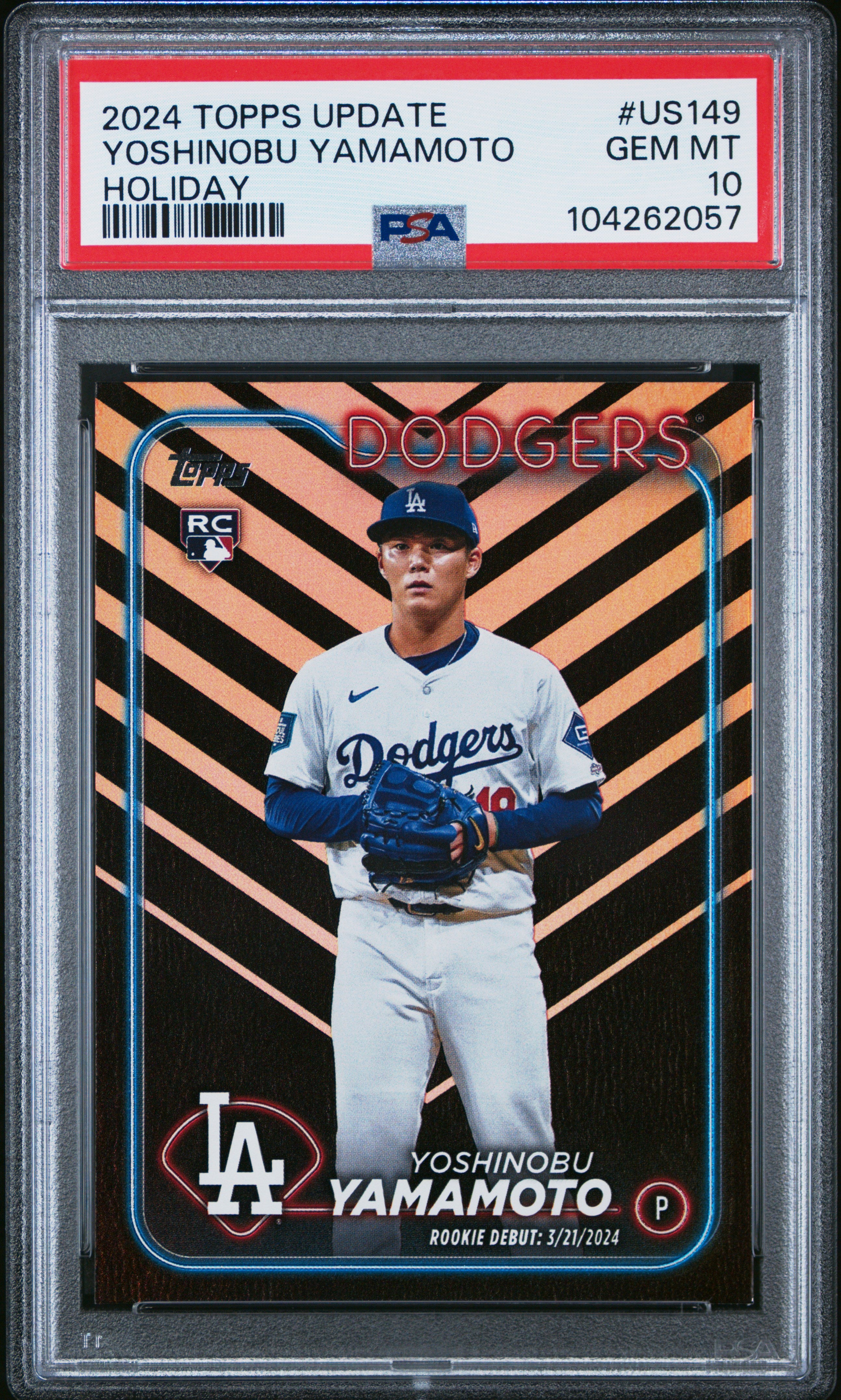 2024 Topps Update Us149 Yoshinobu Yamamoto Holiday PSA 10