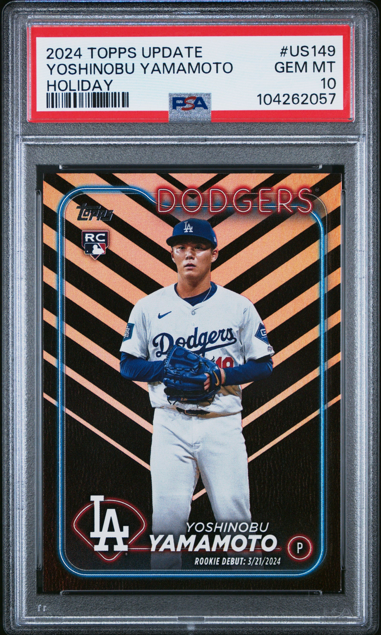 2024 Topps Update Us149 Yoshinobu Yamamoto Holiday PSA 10