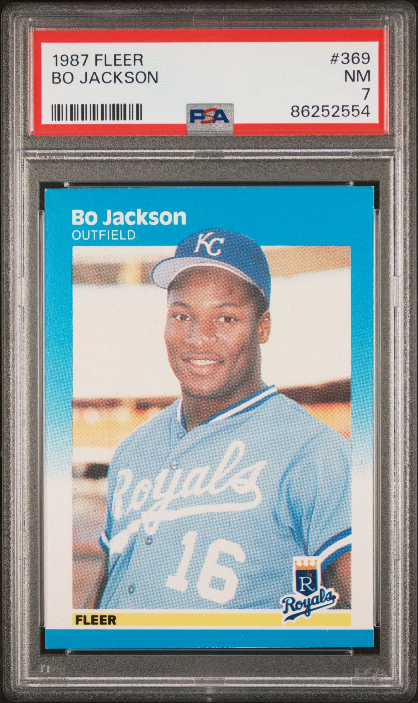 1987 FLEER 369 BO JACKSON PSA 7 - front