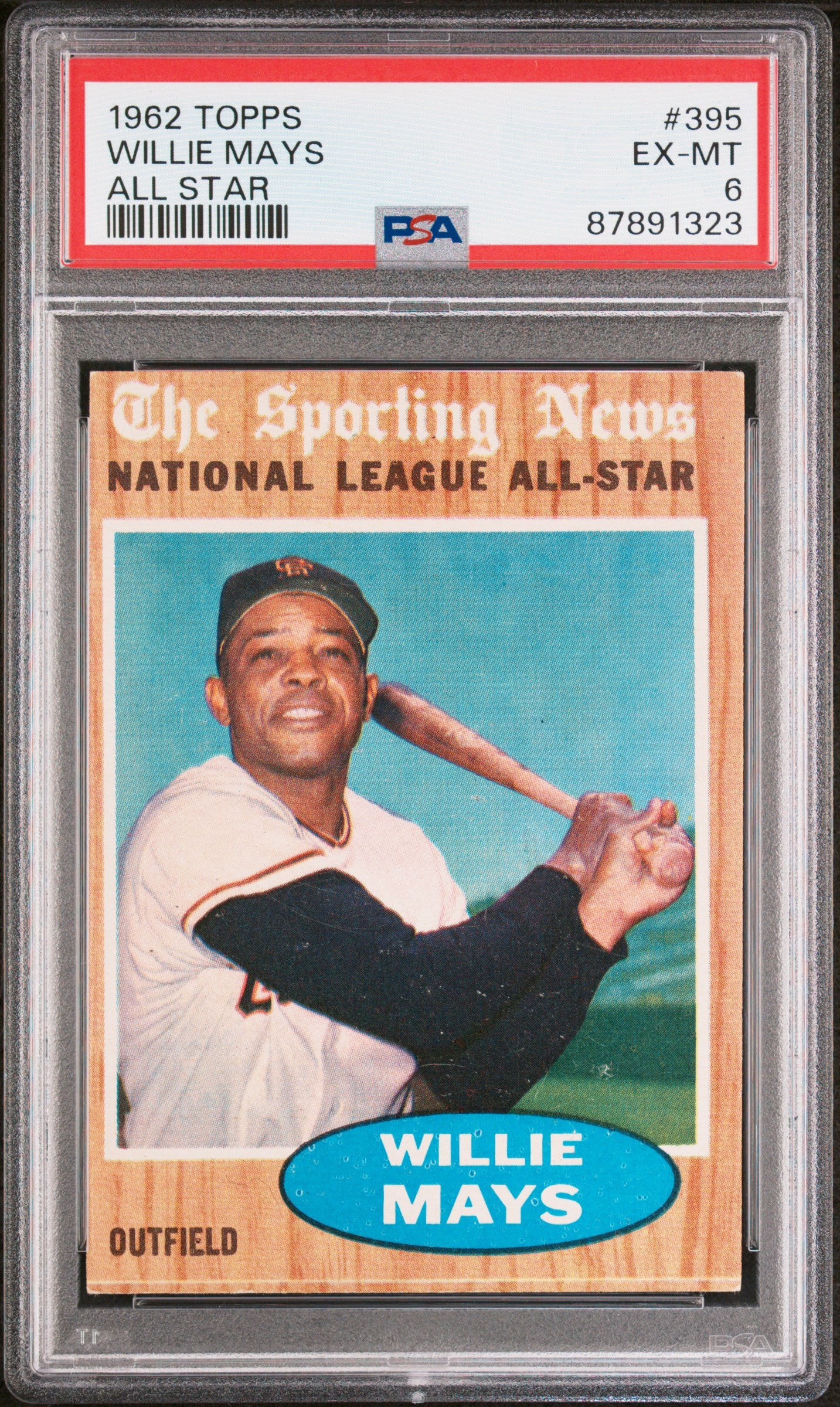 1962 Topps 395 Willie Mays All Star PSA 6