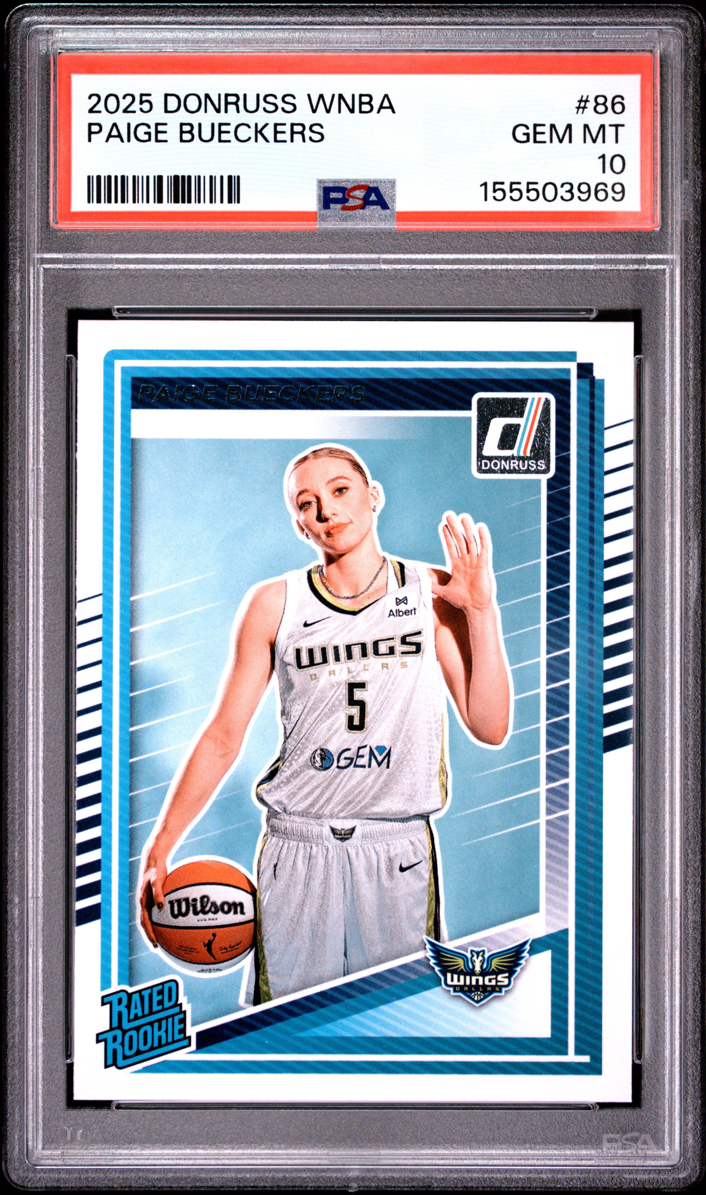 2025 PANINI DONRUSS WNBA 86 PAIGE BUECKERS PSA 10 - front