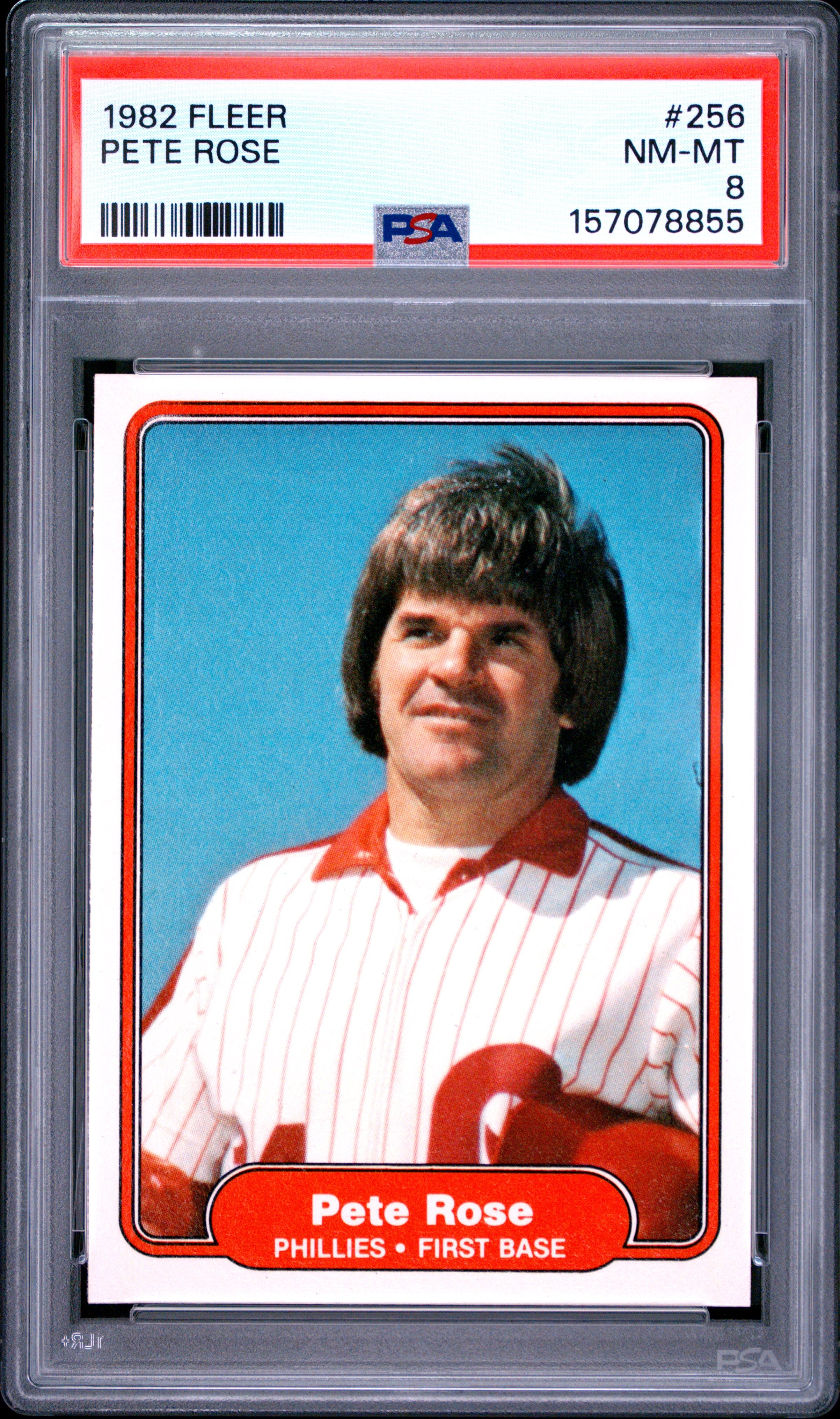 1982 FLEER 256 PETE ROSE PSA 8 - front